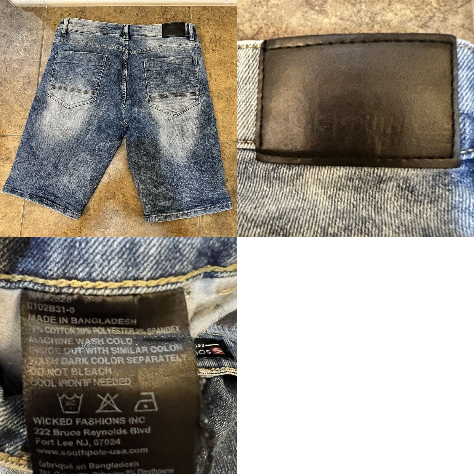 Southpole Southpole Slim Fit Stone Wash Moto Jean Shorts Men 32 Blue Denim 90s Grunge Hip Hop Casual Workwear 5-Pocket 11in Inseam Mens Size US 32 / EU 48 - 8 Thumbnail
