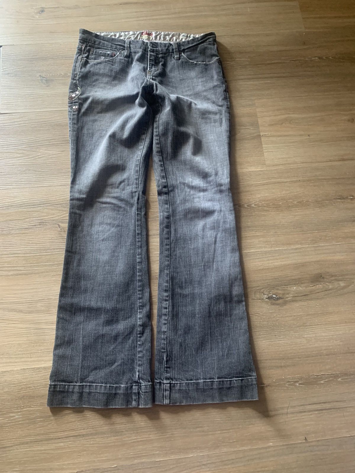 Vintage Low rise bell bottom Blue Cult jeans Size 30" / US 8 / IT 44 - 3 Thumbnail