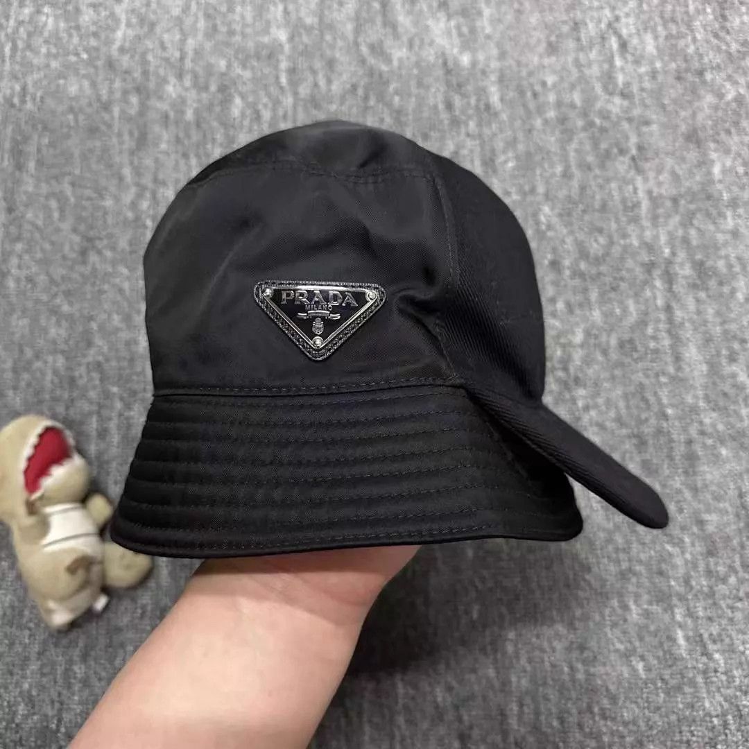 Prada Prada Metal Triangle Logo Paneled Fisherman Hat M NWT Size ONE SIZE - 1 Thumbnail