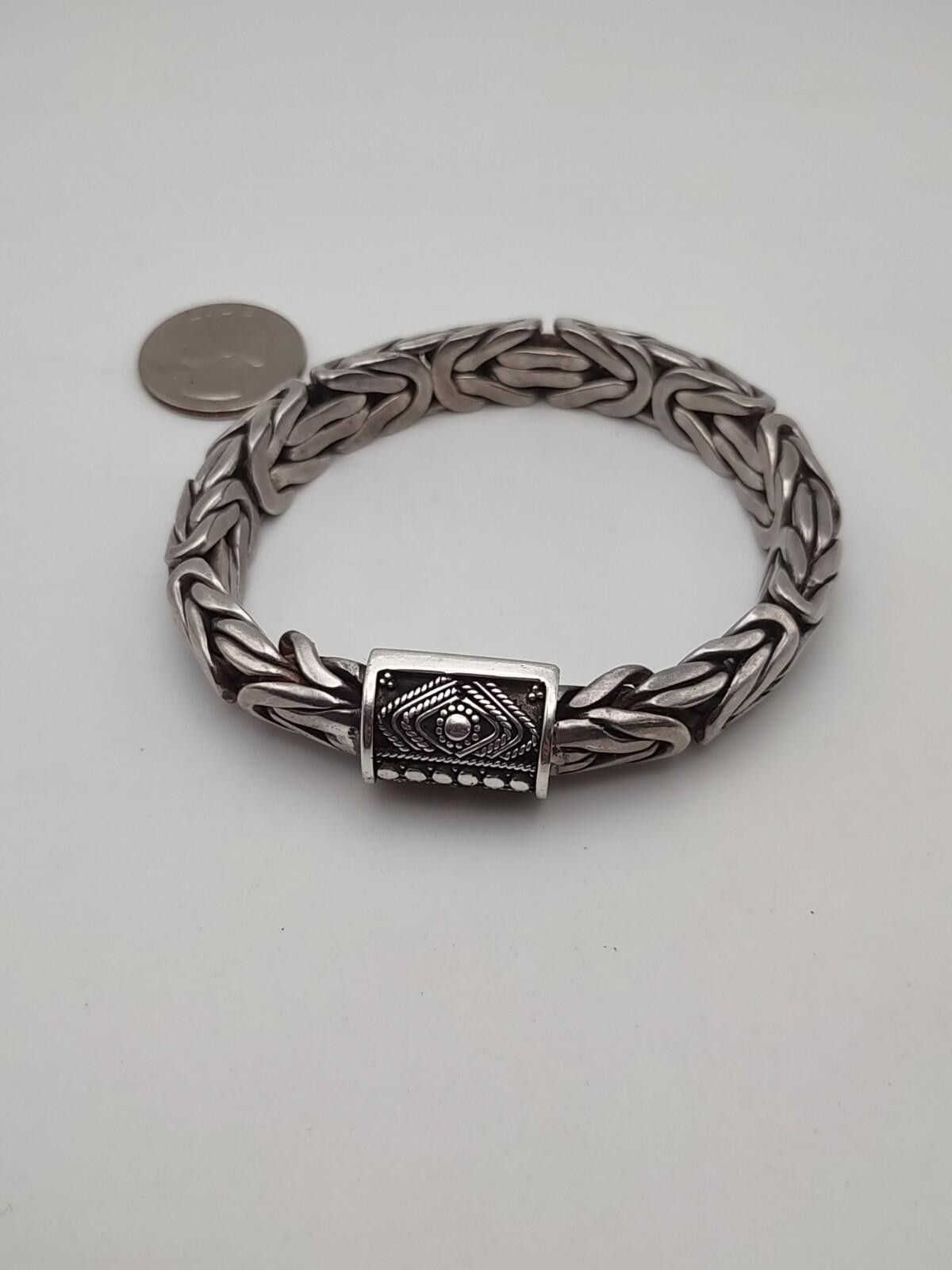 The Unbranded Brand Heavy 925 Sterling Byzantine King Chain Bracelet 9" 127 g Size ONE SIZE - 6 Thumbnail