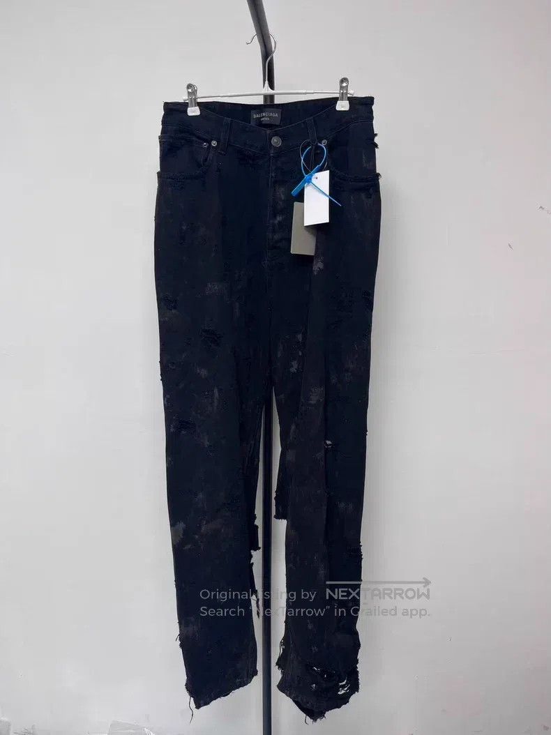 Balenciaga Balenciaga size S Solid Color Distressed Dirty Straight-Le Size US 27 - 1 Thumbnail