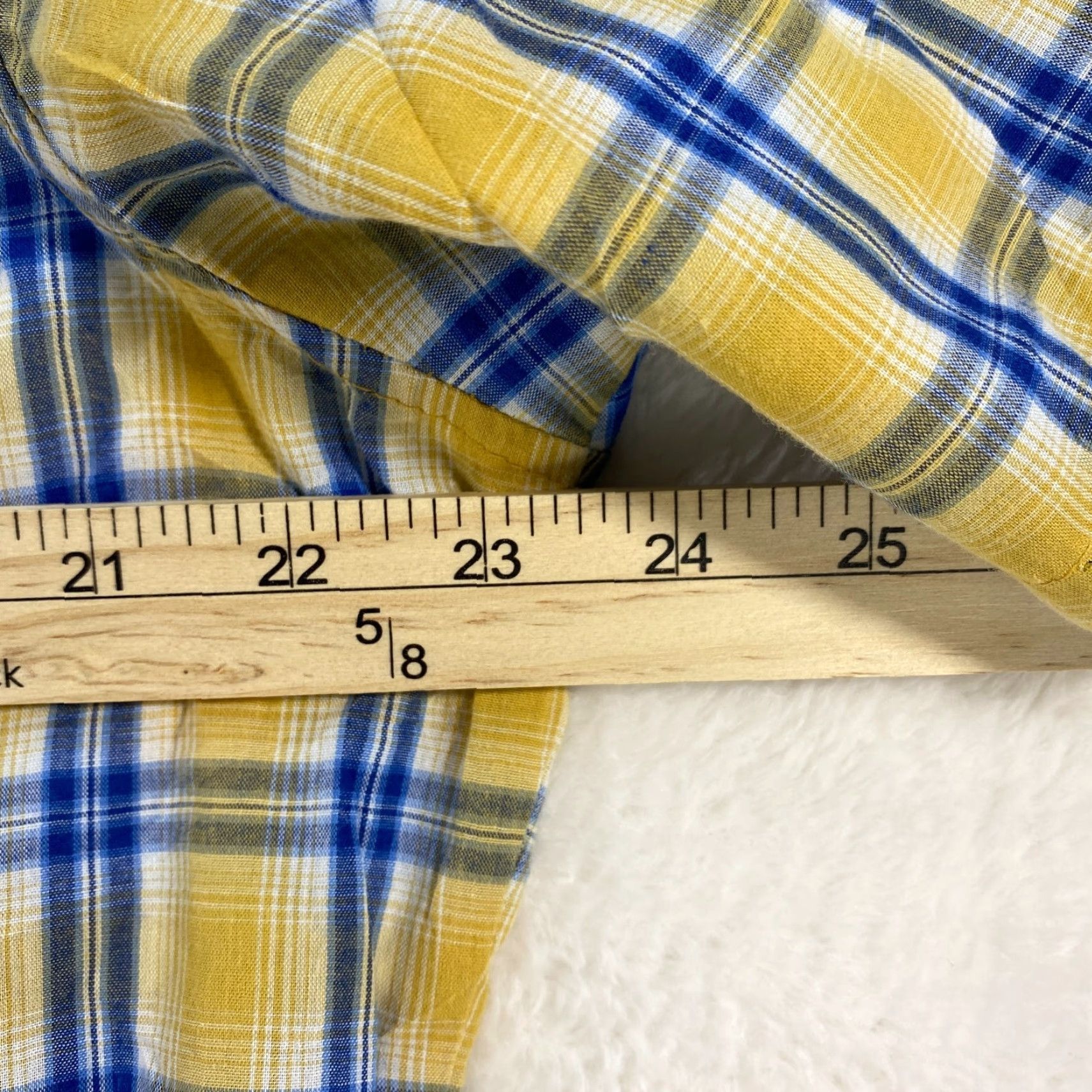 Wrangler VINTAGE Wrangler Cowboy Western Short Sleeve Pearl Snap Yellow Striped Shirt Mens Size L Size US L / EU 52-54 / 3 - 7 Thumbnail