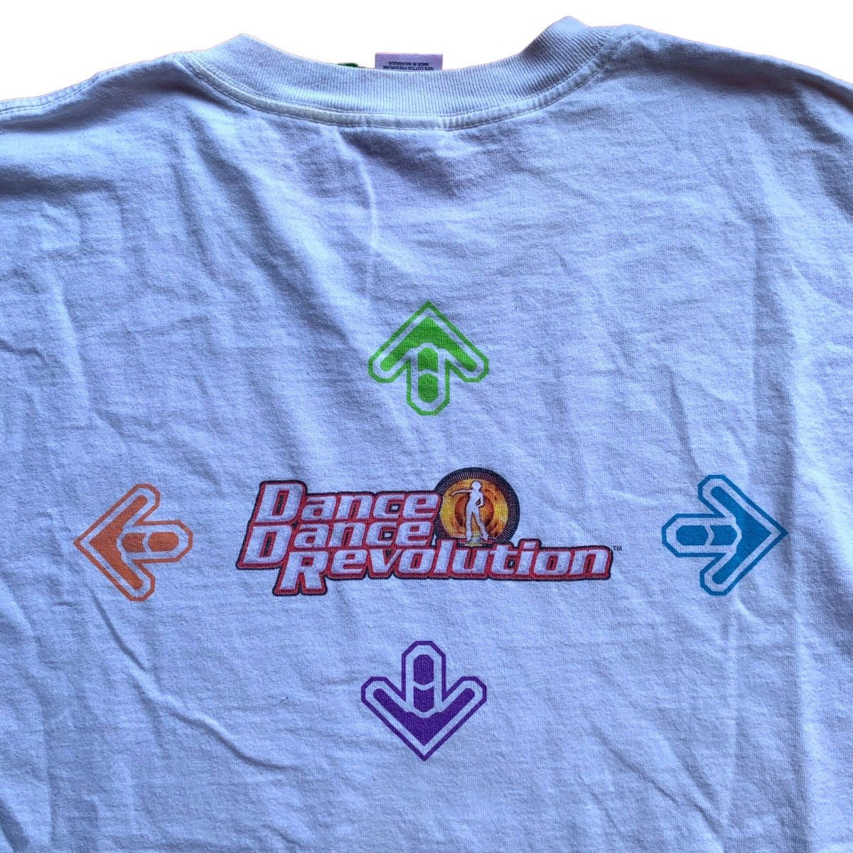 image of Playstation x Vintage Dance Dance Revolution Konami Game Promo Tee Shirts in White, Men's (Size XL)