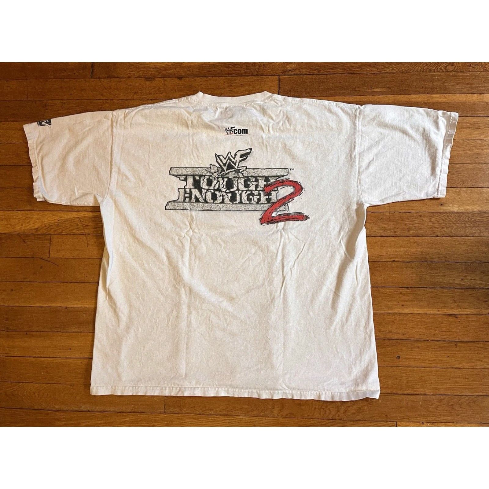 Vintage VINTAGE WWE T-Shirt Men’s 2XL White 2002 Tough Enough 2 Graphic Print Back Singles Extra Sizable? Size US XXL / EU 58 / 5 - 2 Thumbnail
