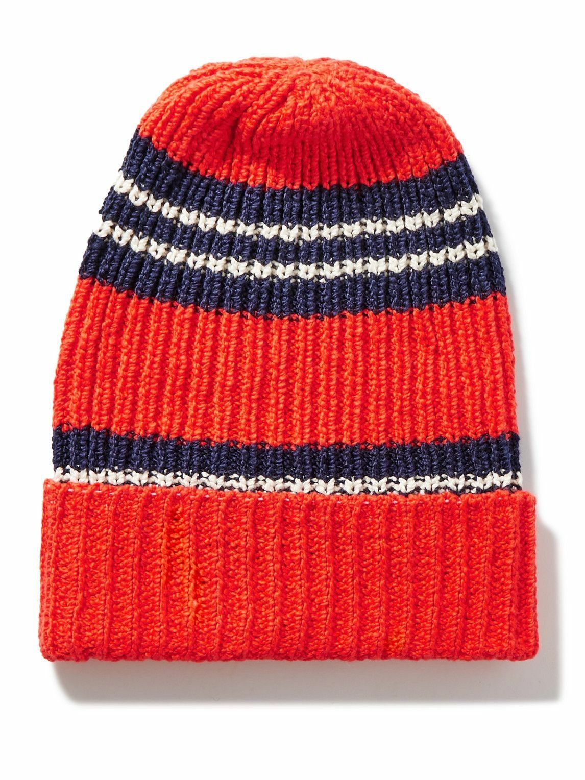 The Elder Statesman $495 The Elder Statesman Nora Striped Ribbed Cotton Beanie Size ONE SIZE - 2 Thumbnail