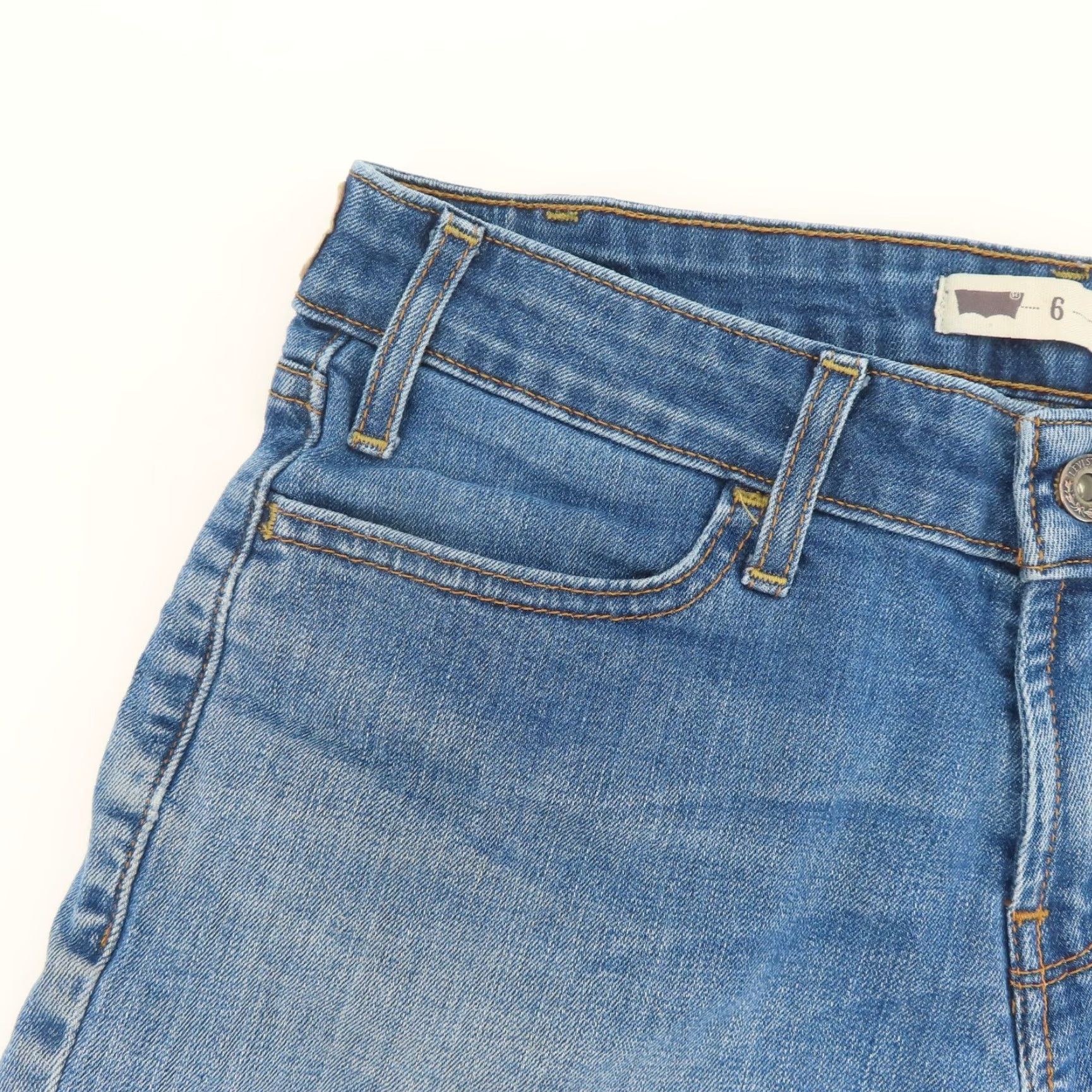 Levi's Levi's Women 6 Blue Denim Jean Shorts Raw Hem Pockets Cotton Blend 3.75 in Inseam Vintage? No Size 28" / US 6 / IT 42 - 2 Thumbnail