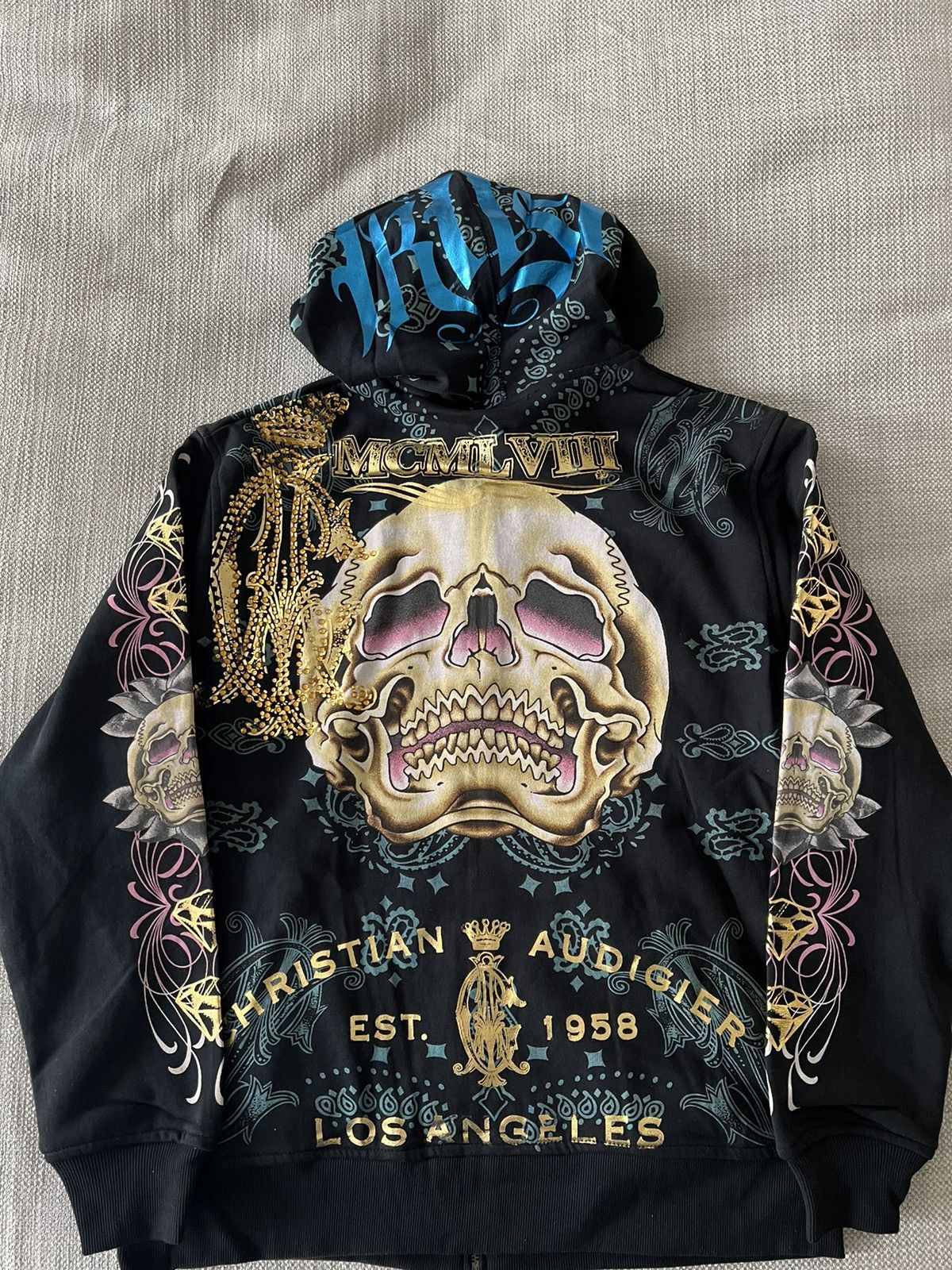 Christian Audigier × Ed Hardy × Vintage Vintage Deadstock 💥 Reversable Christian Audigier Y2K RARE Size US L / EU 52-54 / 3 - 16 Thumbnail