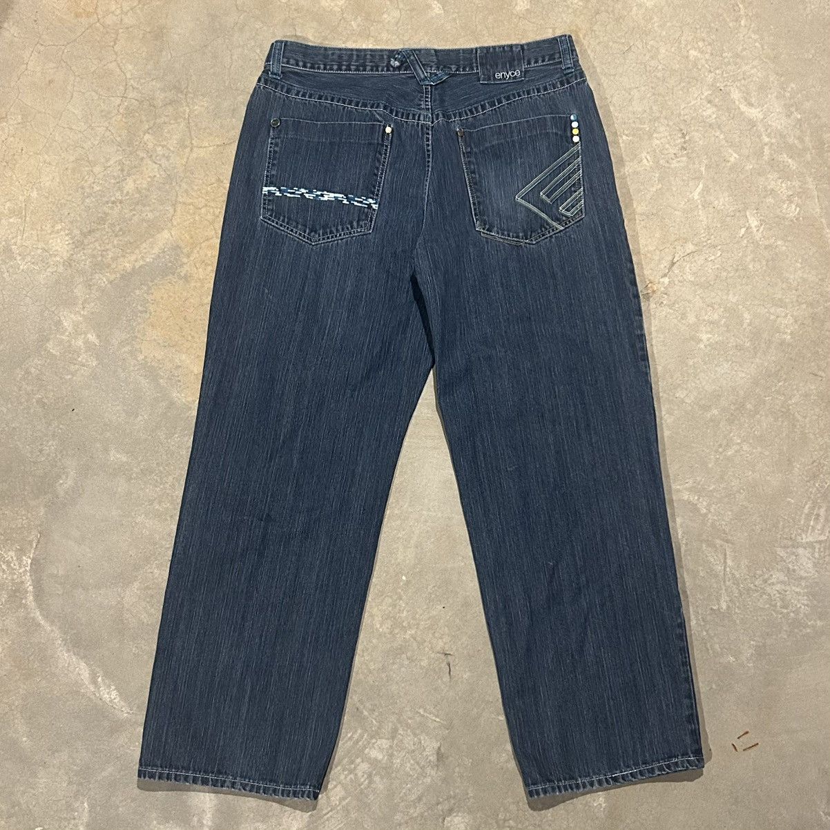 Enyce × Southpole × Vintage Vintage Y2K Enyce Embroidered Baggy Jeans Skater JNCO Cyber Size US 37 - 1 Thumbnail