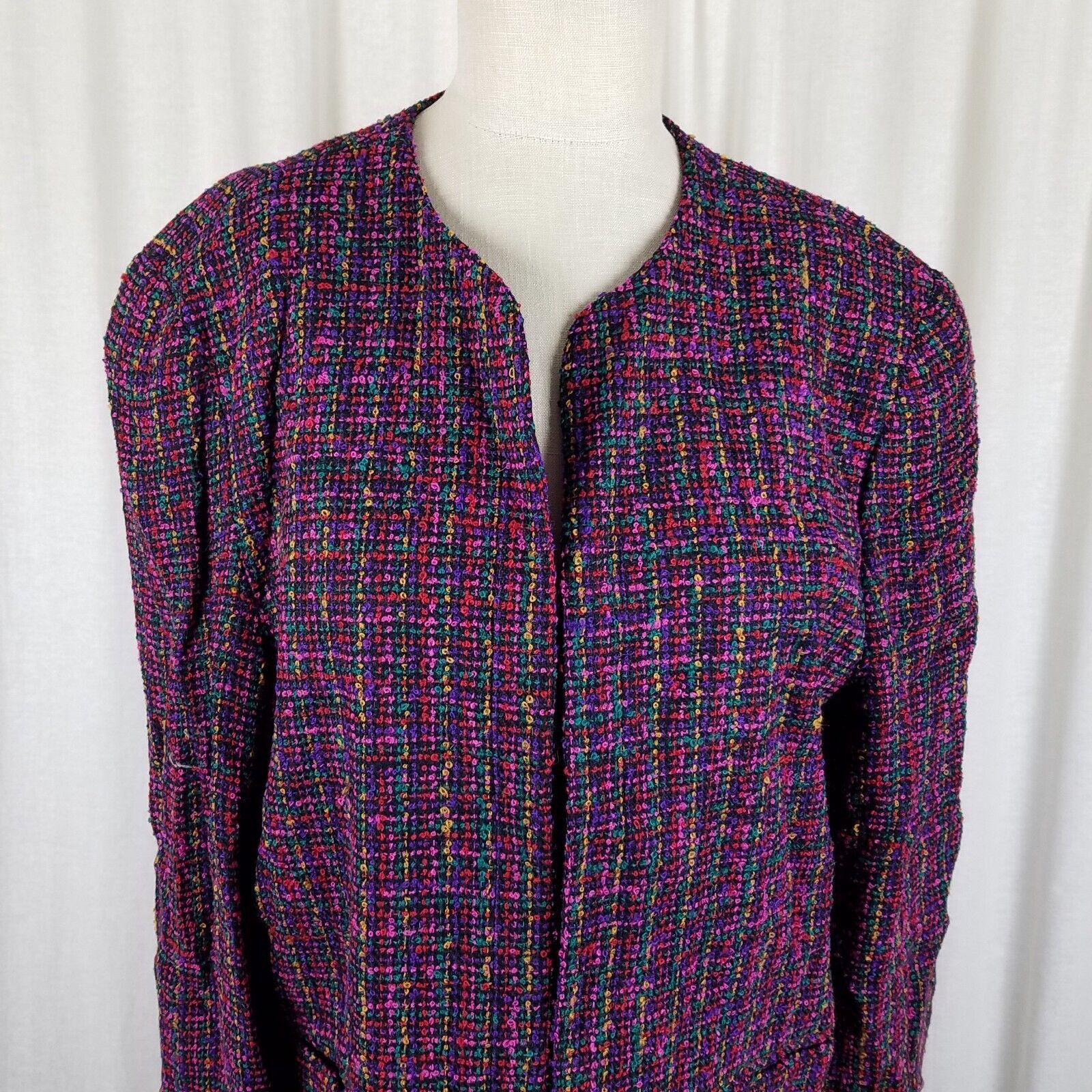 Orvis Orvis Colorful Tweed Art to Wear Open Front Blazer Jacket 16 Size XXL / US 16-18 / IT 52-54 - 2 Thumbnail