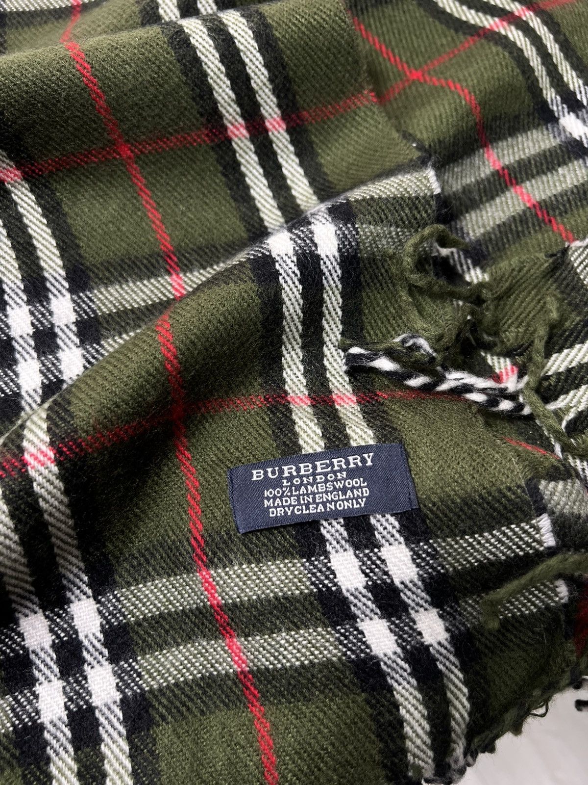 Burberry Burberry Scarf Nova Check Green Lambswool Size ONE SIZE - 6 Thumbnail