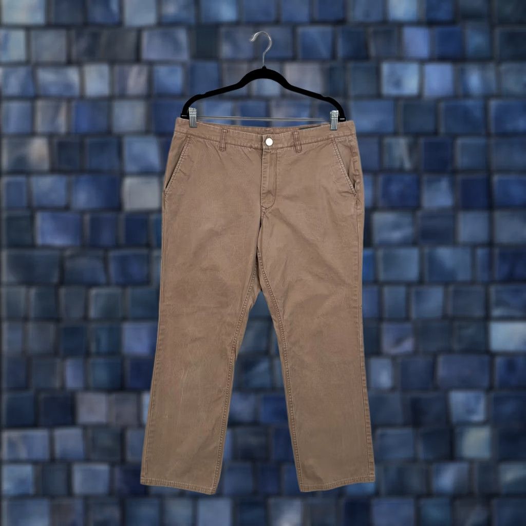 Bonobos Bonobos Mens Pants Beige Chino Flat Front Straight Leg Cotton Twill Casual XS-XL? Size US 35 - 1 Thumbnail