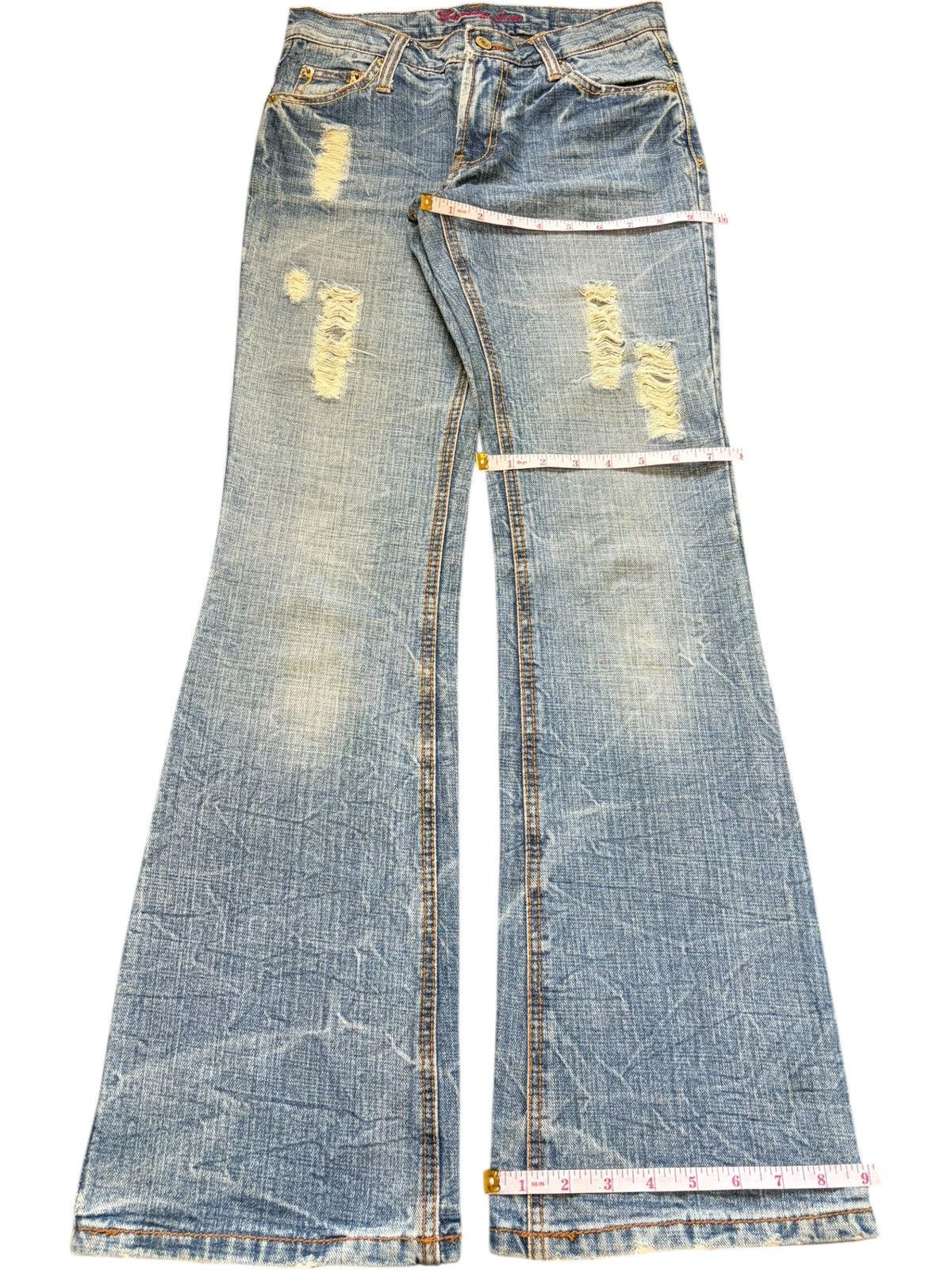 Hysteric Glamour Vintage Japanese Brand Distress Low Rise Flare Jeans Size 27" / US 4 / IT 40 - 8 Thumbnail