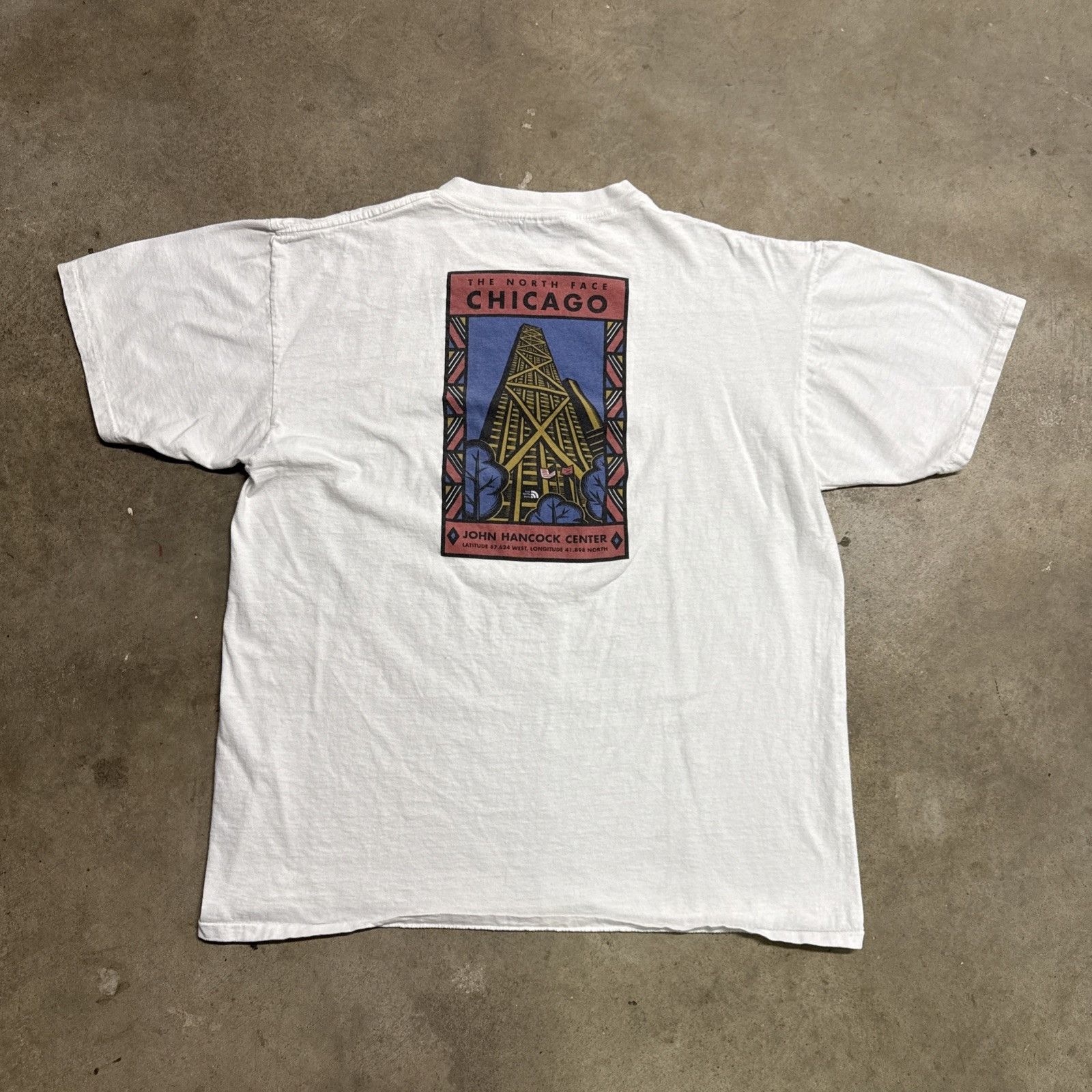 The North Face Vintage The North Face Shirt Mens XL White 90s Chicago Art Size US XL / EU 56 / 4 - 2 Thumbnail