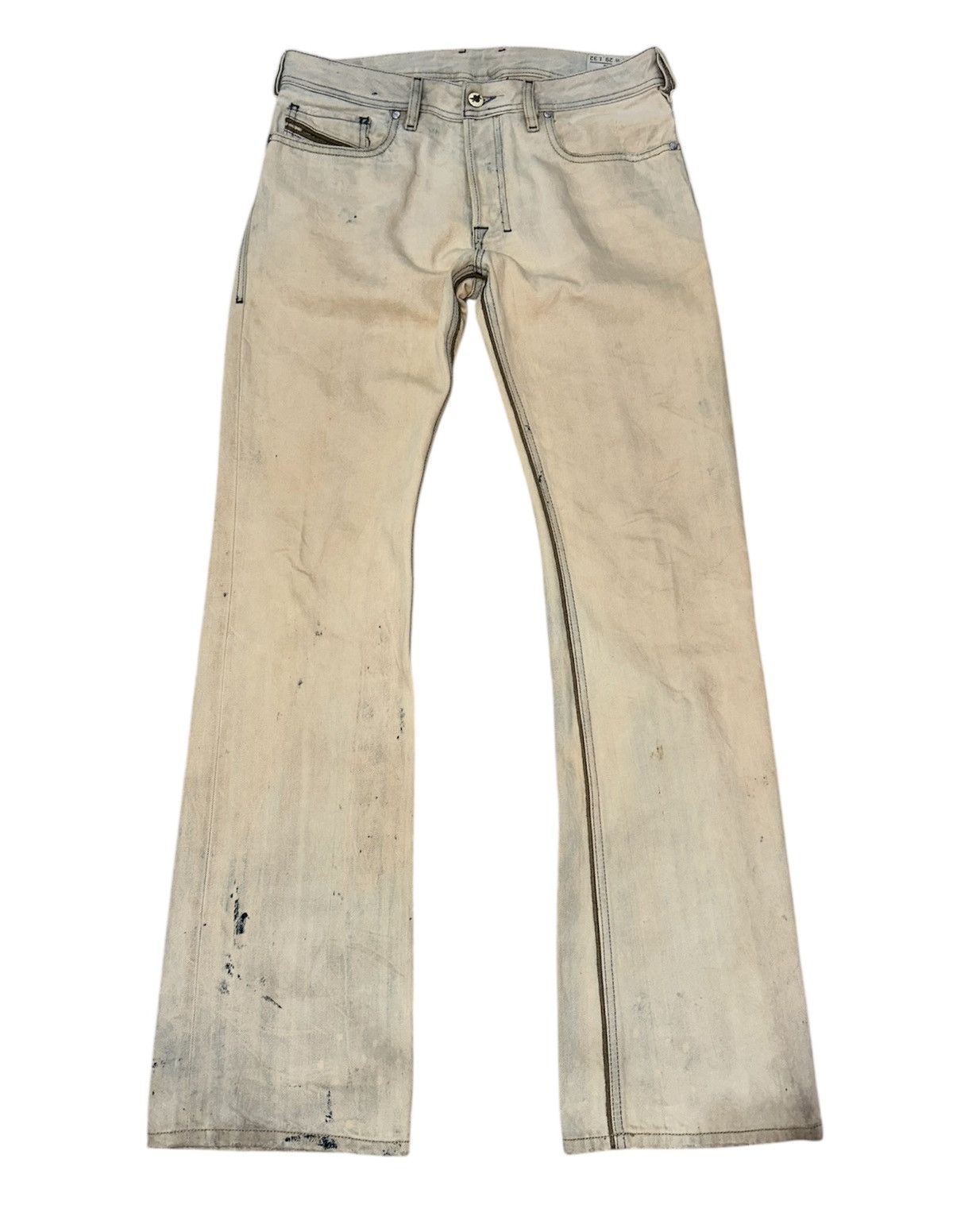 Tornado Mart Diesel Zatiny Mudwash Distressed Bootcut Jeans Size US 32 / EU 48 - 2 Thumbnail