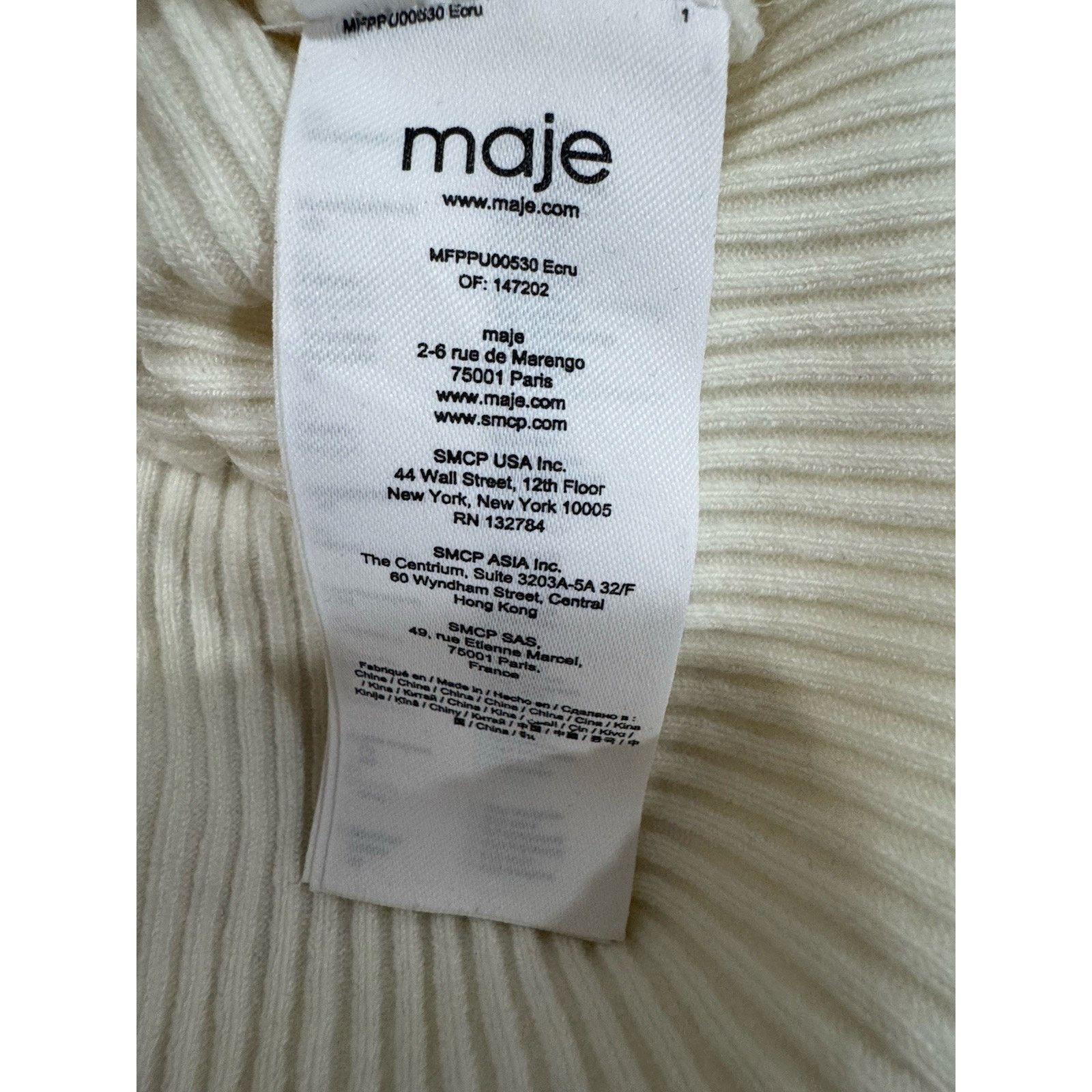Maje Maje Manuello Designer Ribbed Sweater Criss-cross Lacing Size XS / US 0-2 / IT 36-38 - 7 Thumbnail