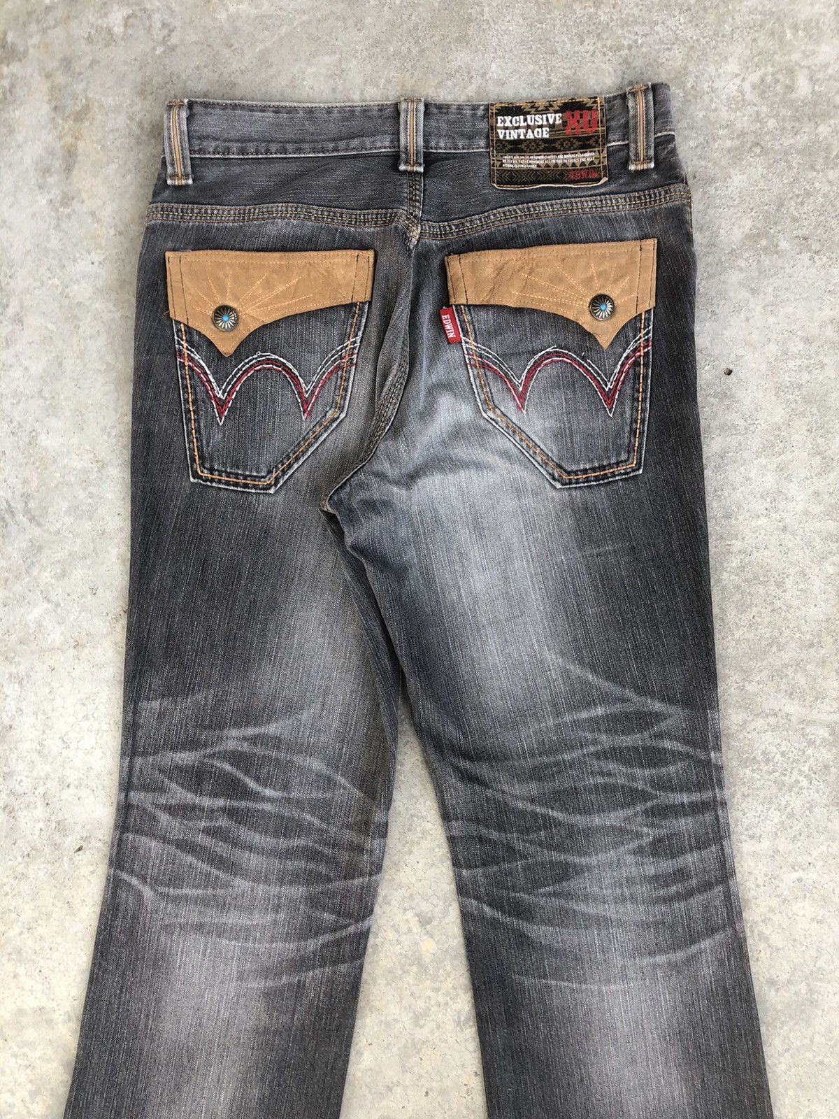 If Six Was Nine Japanese Edwin XV Flared Jeans Distressed Jeans Navajo Style Size US 33 - 8 Thumbnail