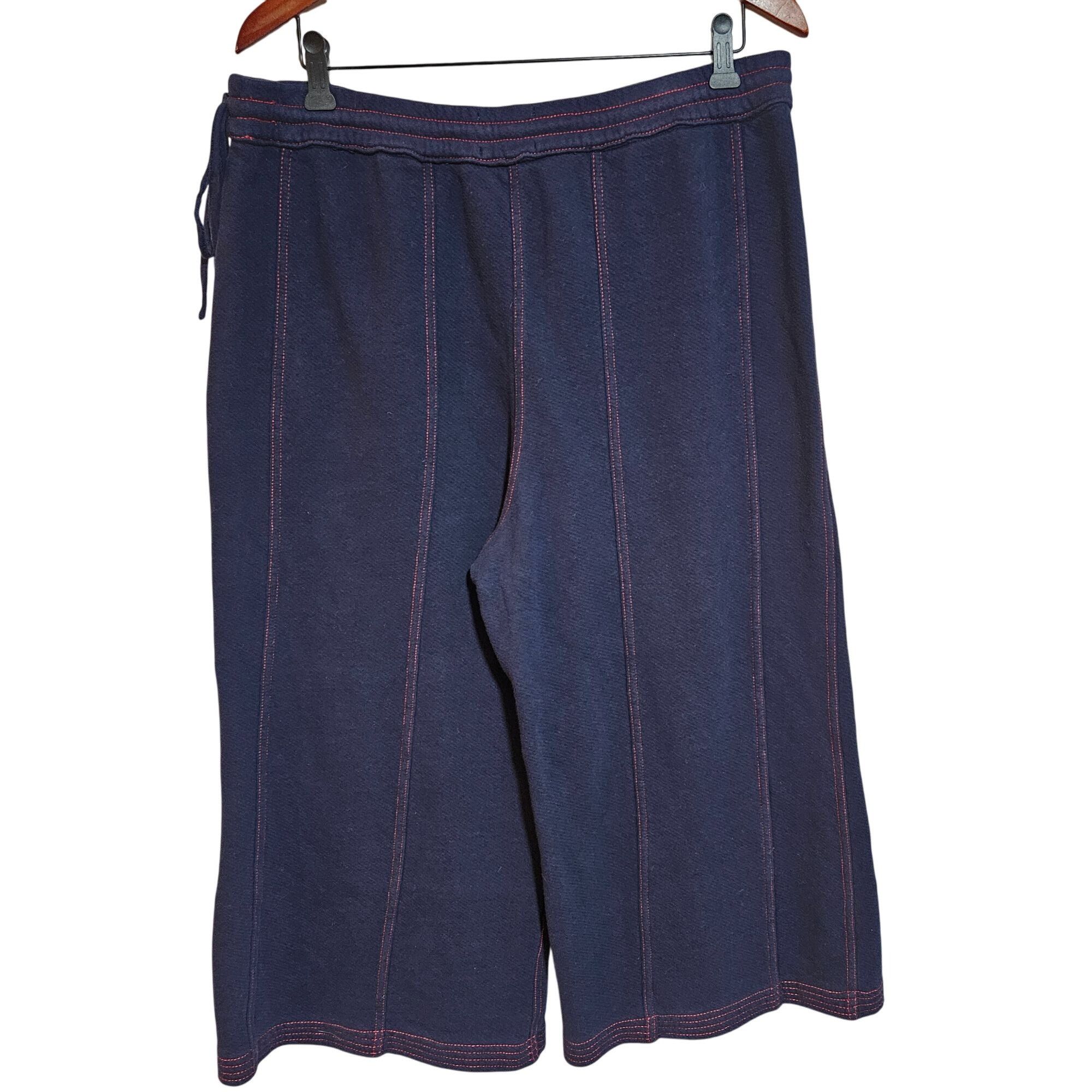 Anthropologie Anthropologie Pants Navy L Wide Leg Loungecore Soft Terry At Size 34" / US 12 / IT 48 - 2 Thumbnail