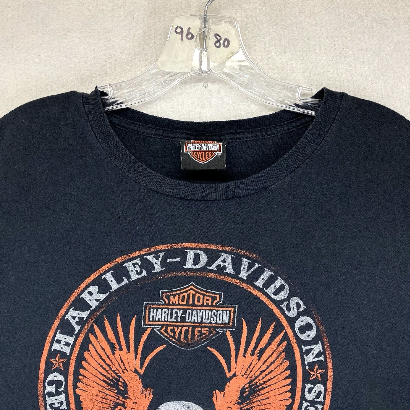 Harley Davidson Harley-Davidson T-Shirt Men's Graphic Print Guitar Nashville Tennessee Logo Cotton Black L Crew Neck Short Sleeve Vintage No Size US L / EU 52-54 / 3 - 5 Thumbnail