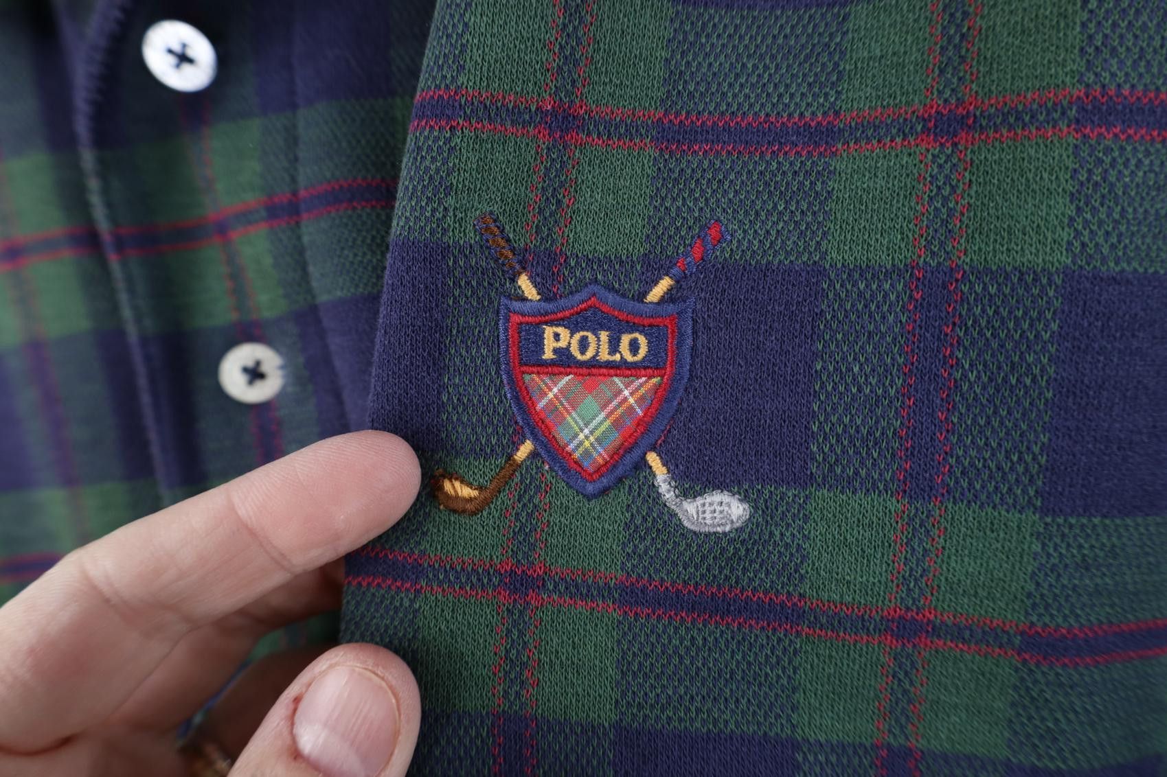 Polo Ralph Lauren Vintage 90s Polo Golf Ralph Lauren Polo Shirt Plaid Cotton Size US XL / EU 56 / 4 - 5 Thumbnail