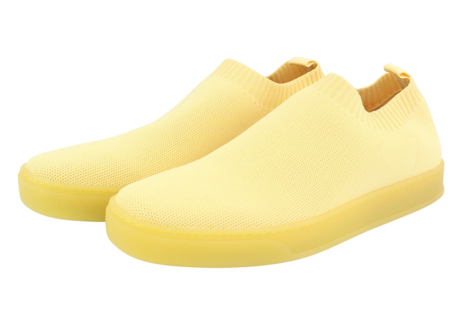 MAX&Co. EU41 Yellow Textured Slip On Square Sole Sneakers 88725 Size US 10 / IT 40 - 2 Thumbnail