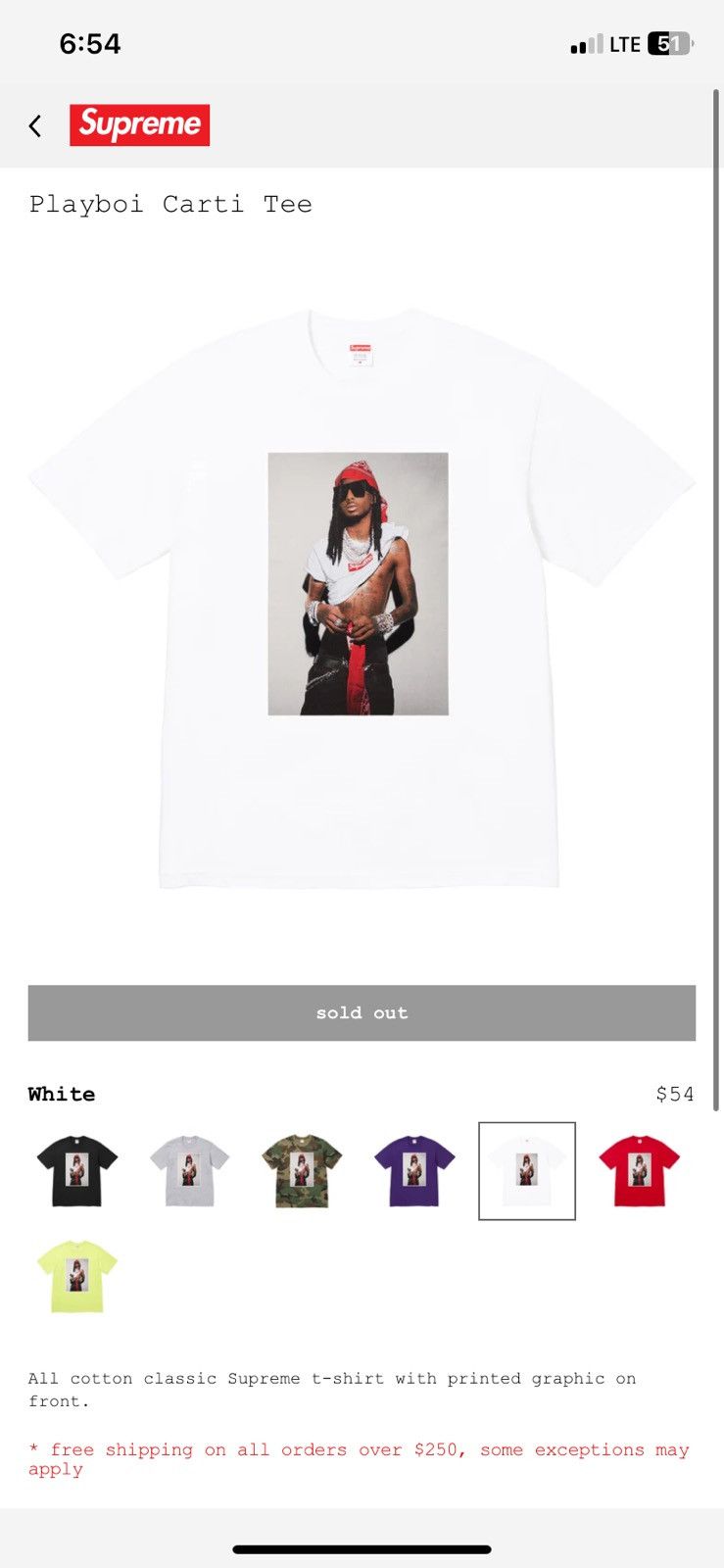Playboy × Supreme Supreme Playboi Carti t shirt Large White