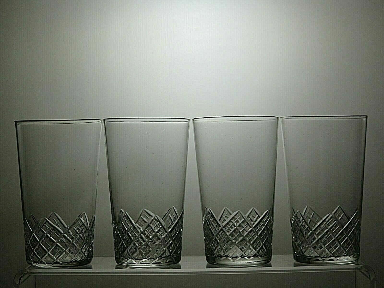 The Unbranded Brand Vintage Crystal Cut Paper Weight Set Of 4 Tumblers 3 1/2" Size ONE SIZE - 2 Thumbnail