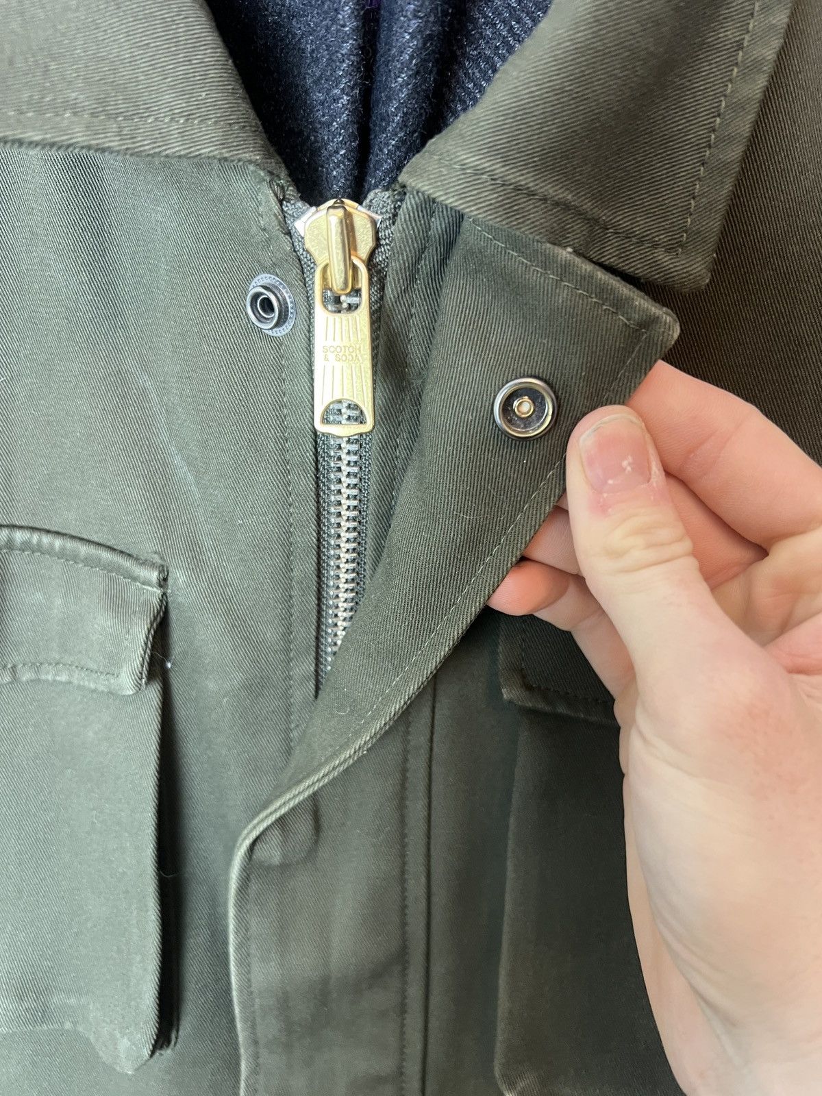 Scotch & Soda Scotch & Soda Double Layered Mens Olive/Gray Military Size L Size US L / EU 52-54 / 3 - 7 Thumbnail