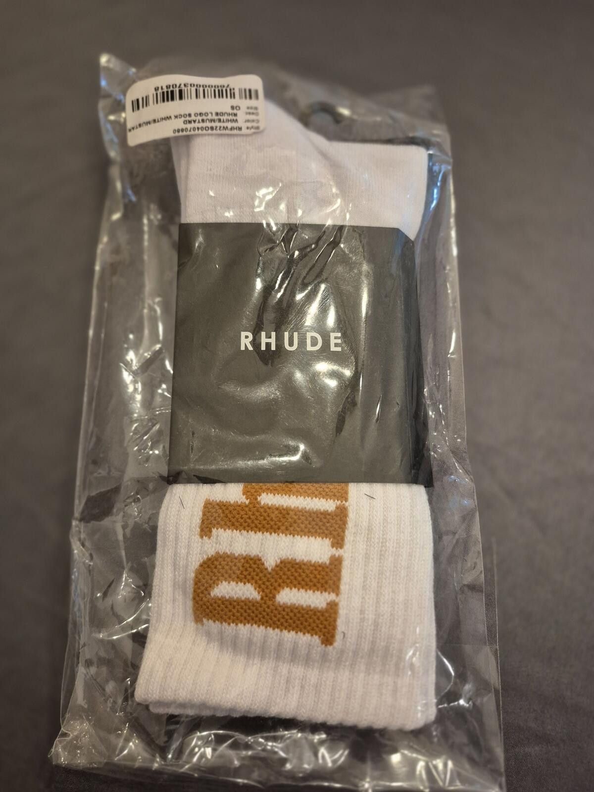 Rhude Rhude White Mustard Socks Size ONE SIZE - 1 Thumbnail