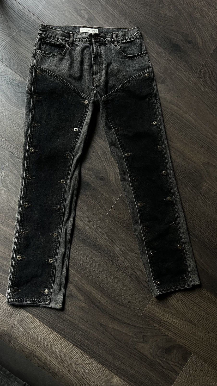 Y/Project Black snap off jeans