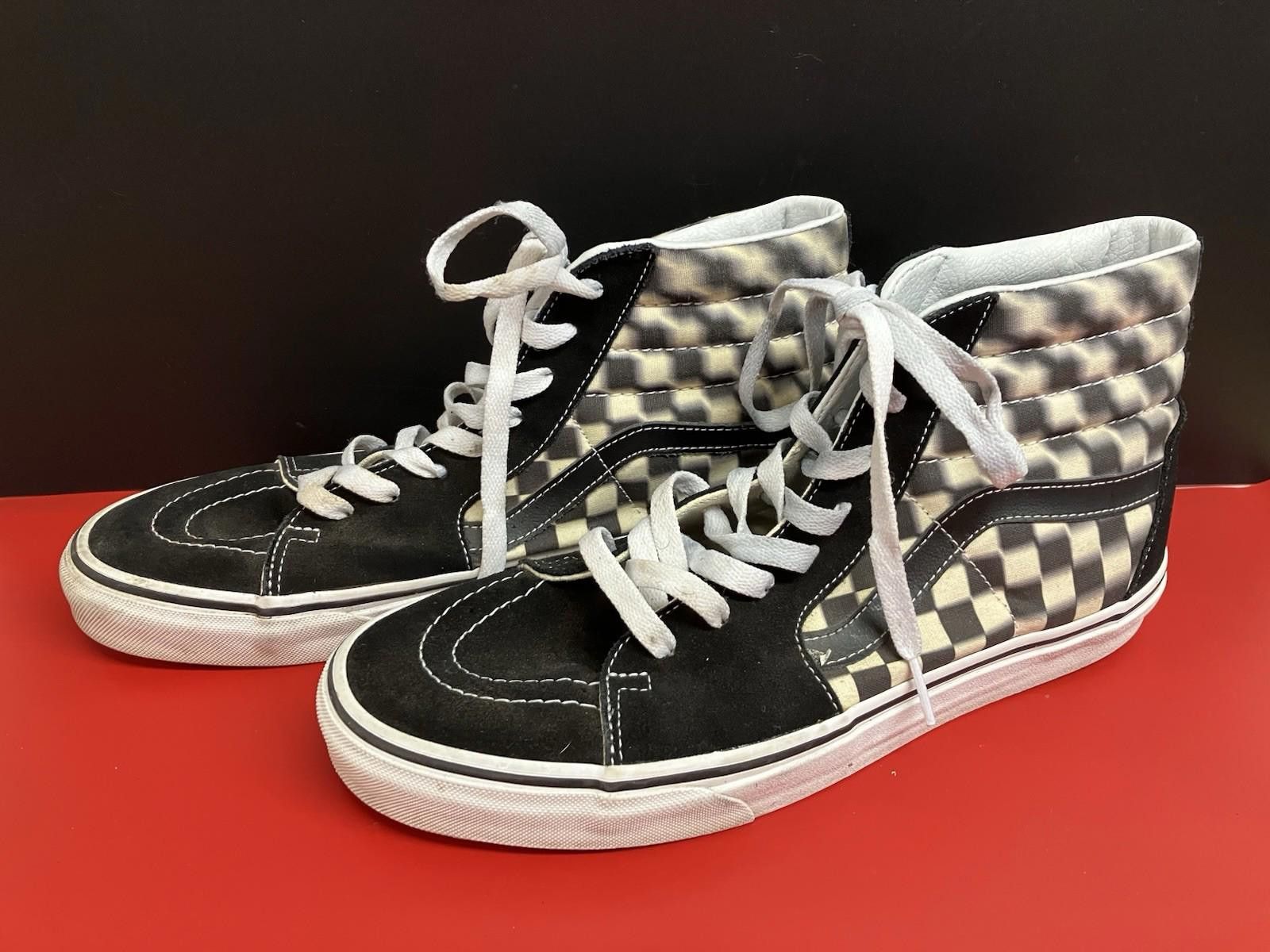 Vans Vans Sk8Hi Black Checker Old Skool Hi Top Skate Shoe Mens 10 Size US 10 / IT 40 - 1 Thumbnail