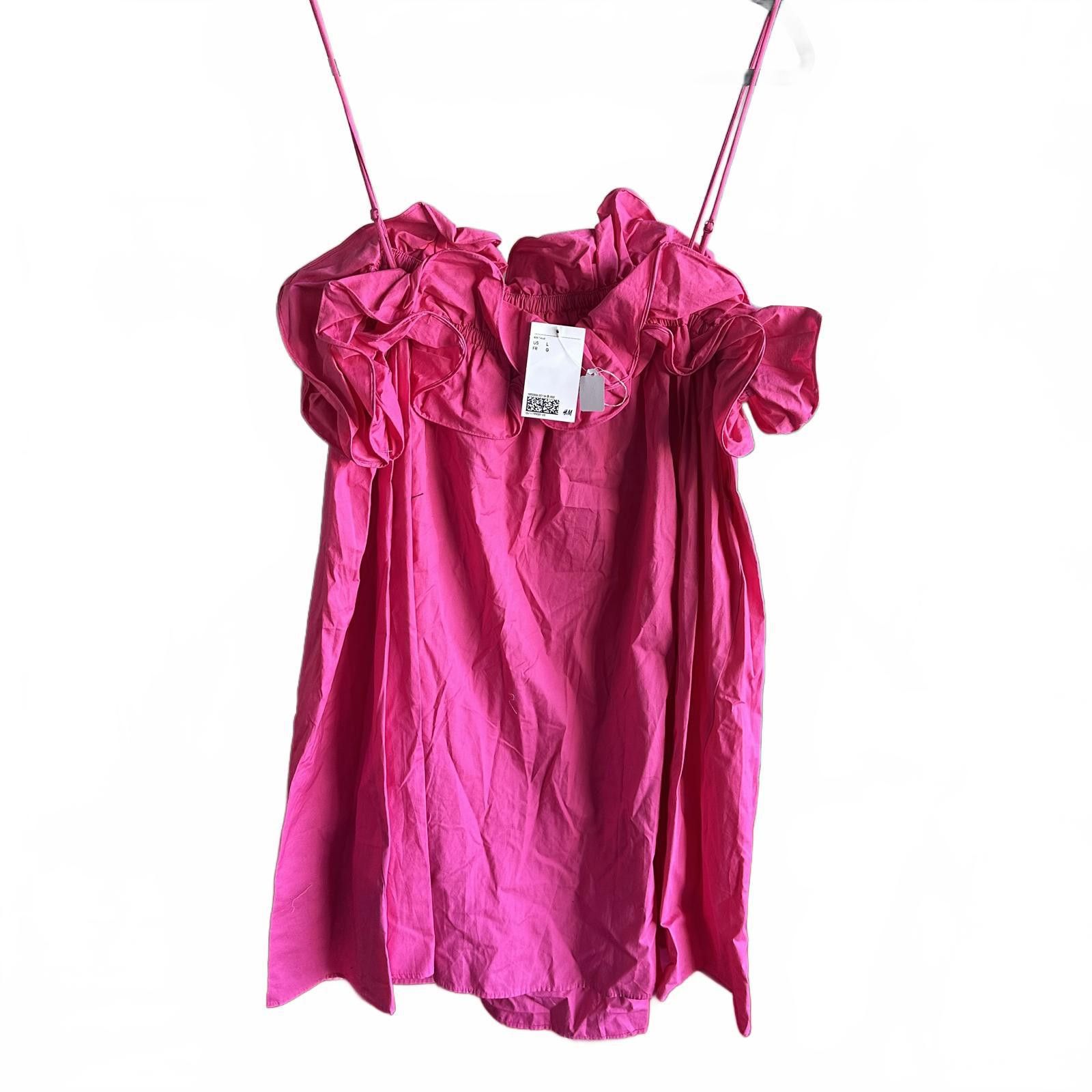 H&M H&M Pink Ruffle Dress - New With Tags, Size L Size L / US 10 / IT 46 - 1 Thumbnail
