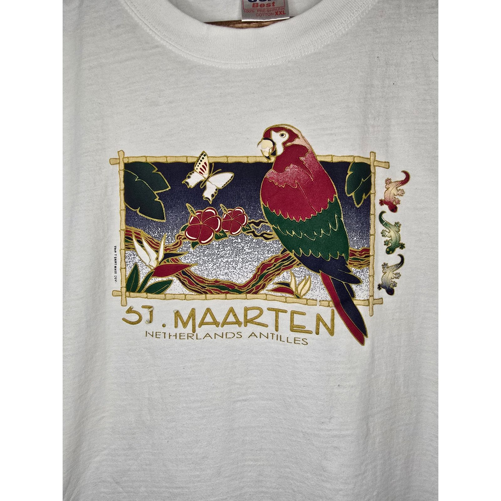 Vintage Vintage ST. Maarten Shirt Netherland Antilles 2XL White Tee Size US XXL / EU 58 / 5 - 2 Thumbnail