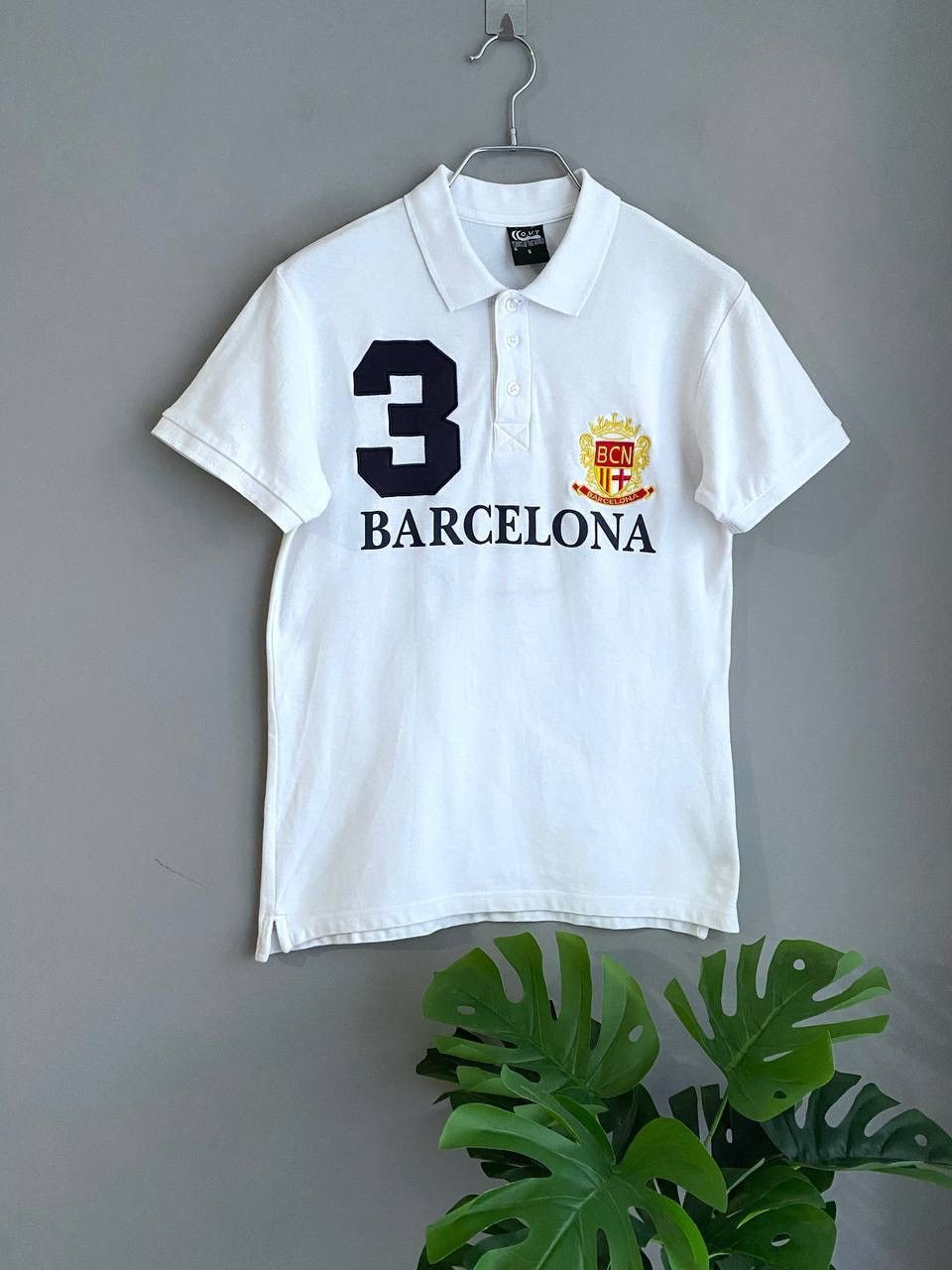 Vintage Barcelona #3 Big Logo Y2K Hype Polo T-Shirt, Size S