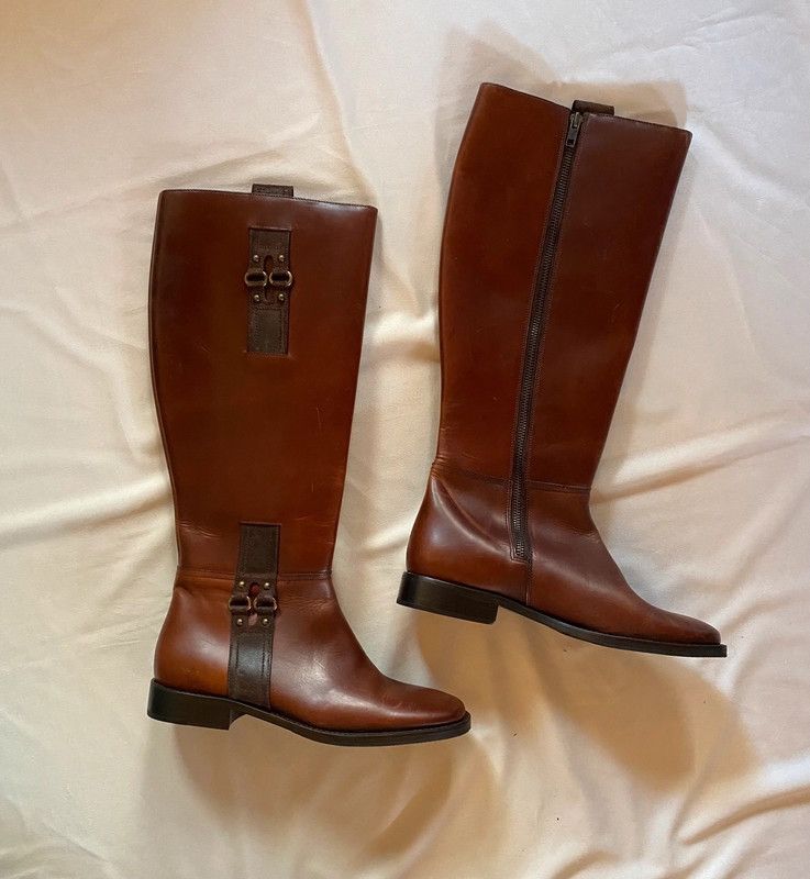 Cole Haan Brown leather boots in an equestrian/horse riding style Size US 7.5 / IT 37.5 - 1 Thumbnail