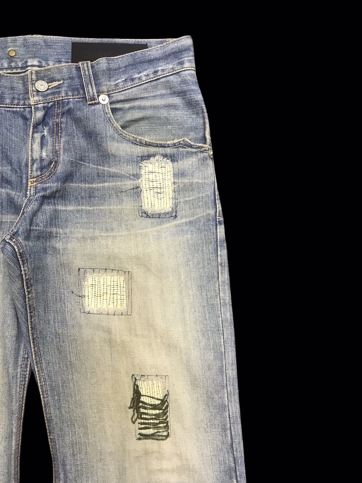 Japanese Brand 💥FLARE💥ARCHIVAL SNARL DISTRESSED DENIM F249 Size US 34 / EU 50 - 2 Thumbnail