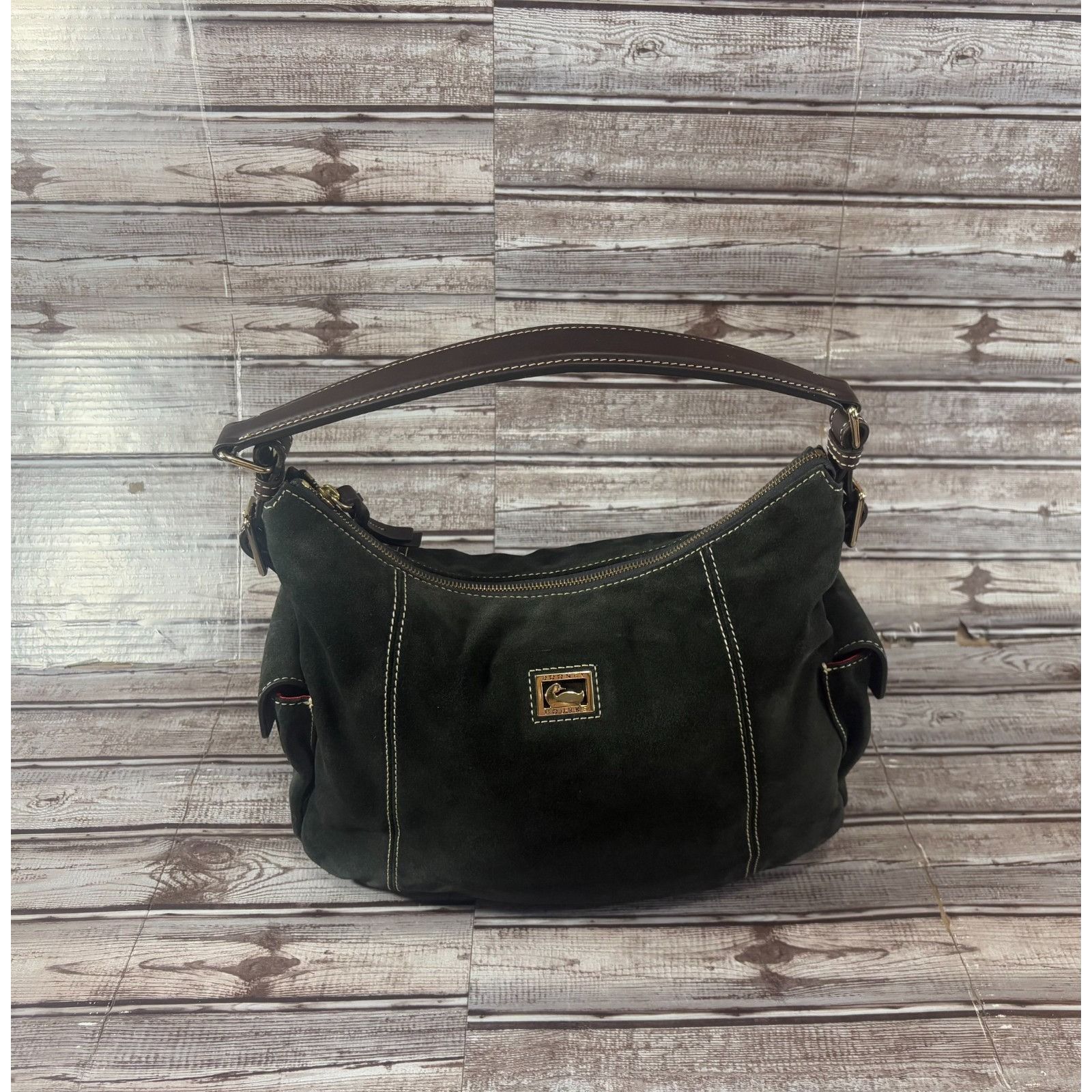 Dooney & Bourke DOONEY & BOURKE Suede leather satchel purse bag color green Size ONE SIZE - 1 Thumbnail