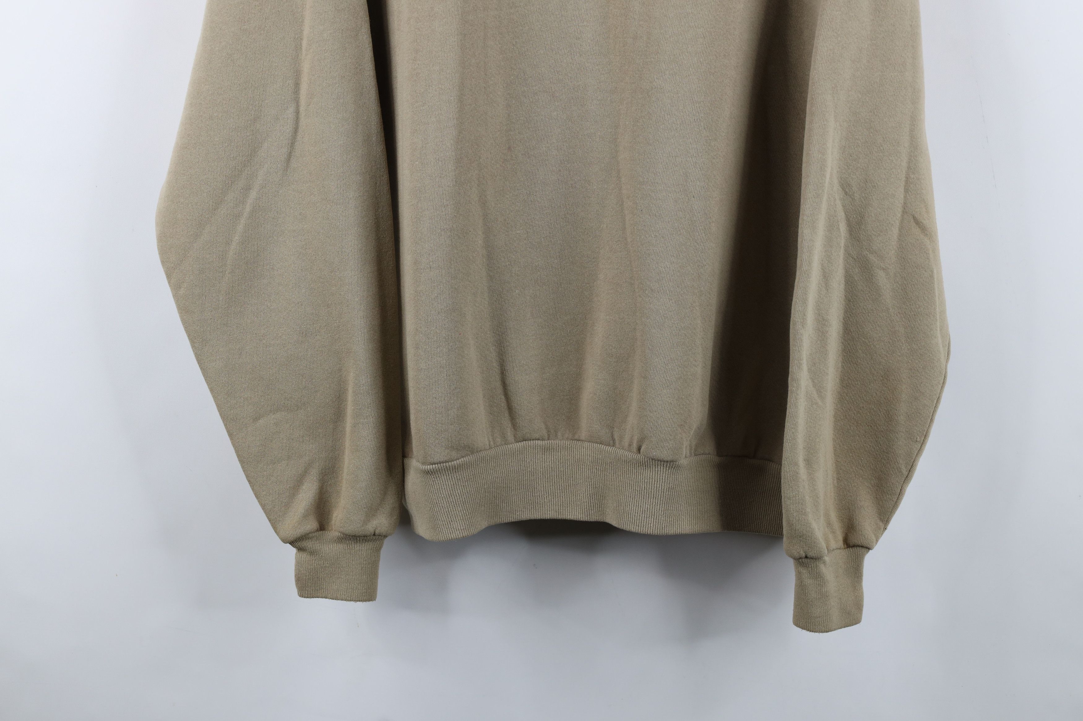 Vintage Vintage 90s Streetwear Blank Crewneck Sweatshirt Khaki Beige Size US XL / EU 56 / 4 - 3 Thumbnail
