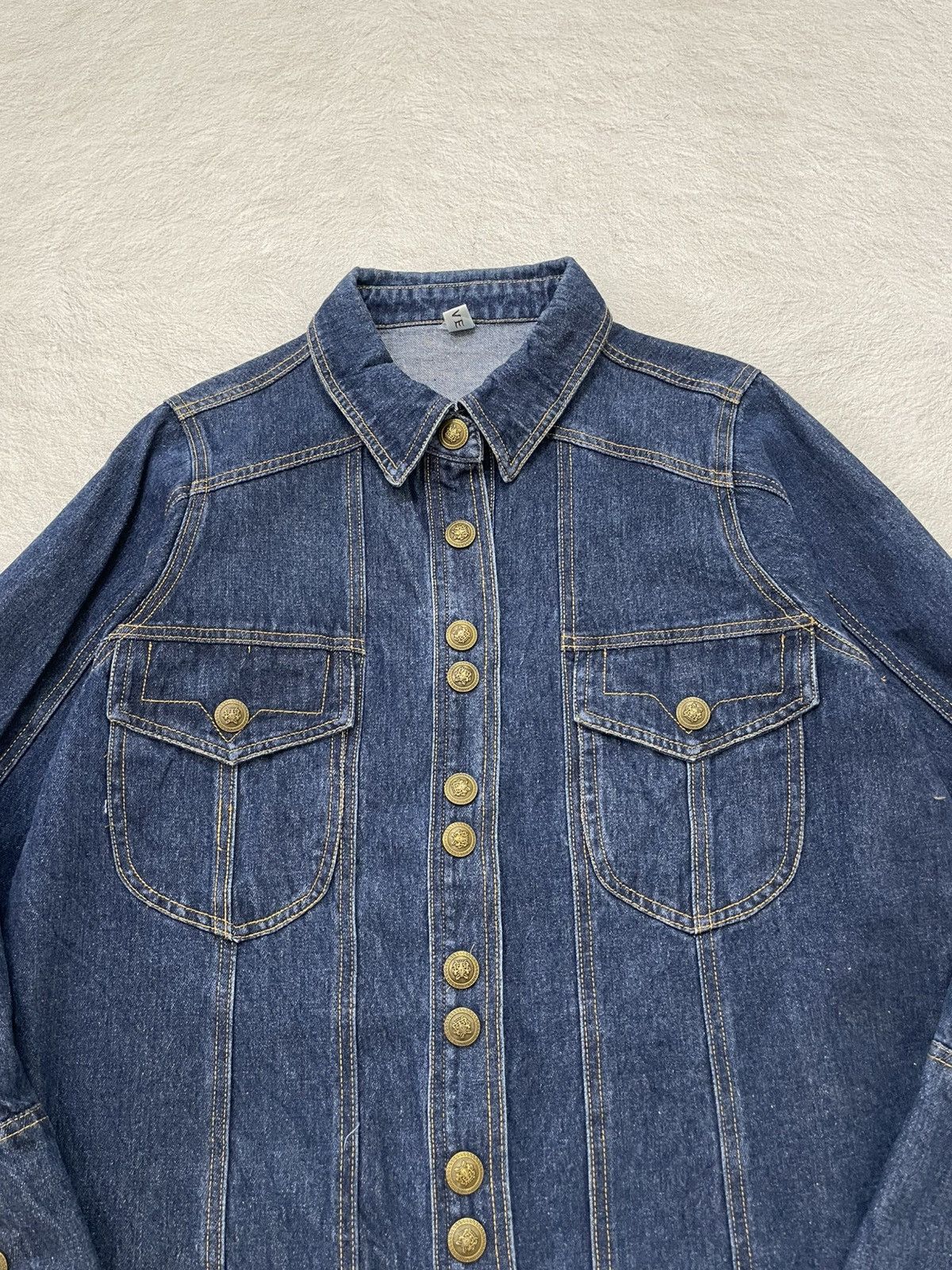 Japanese Brand 2000s Jacket Denim Archive Napoleon Officer Denim Jacket Size US L / EU 52-54 / 3 - 2 Thumbnail