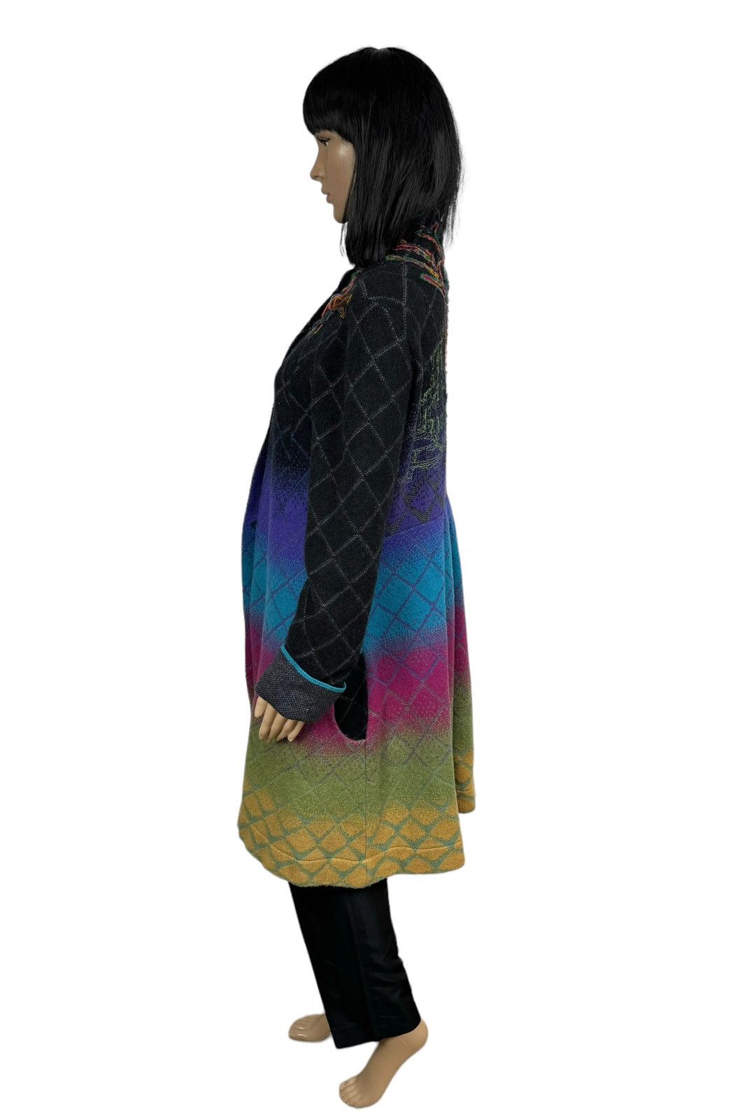 Designer Ivko Woman Wool Knit Coat Multicolor Embroidered size M Size M / US 6-8 / IT 42-44 - 10 Thumbnail