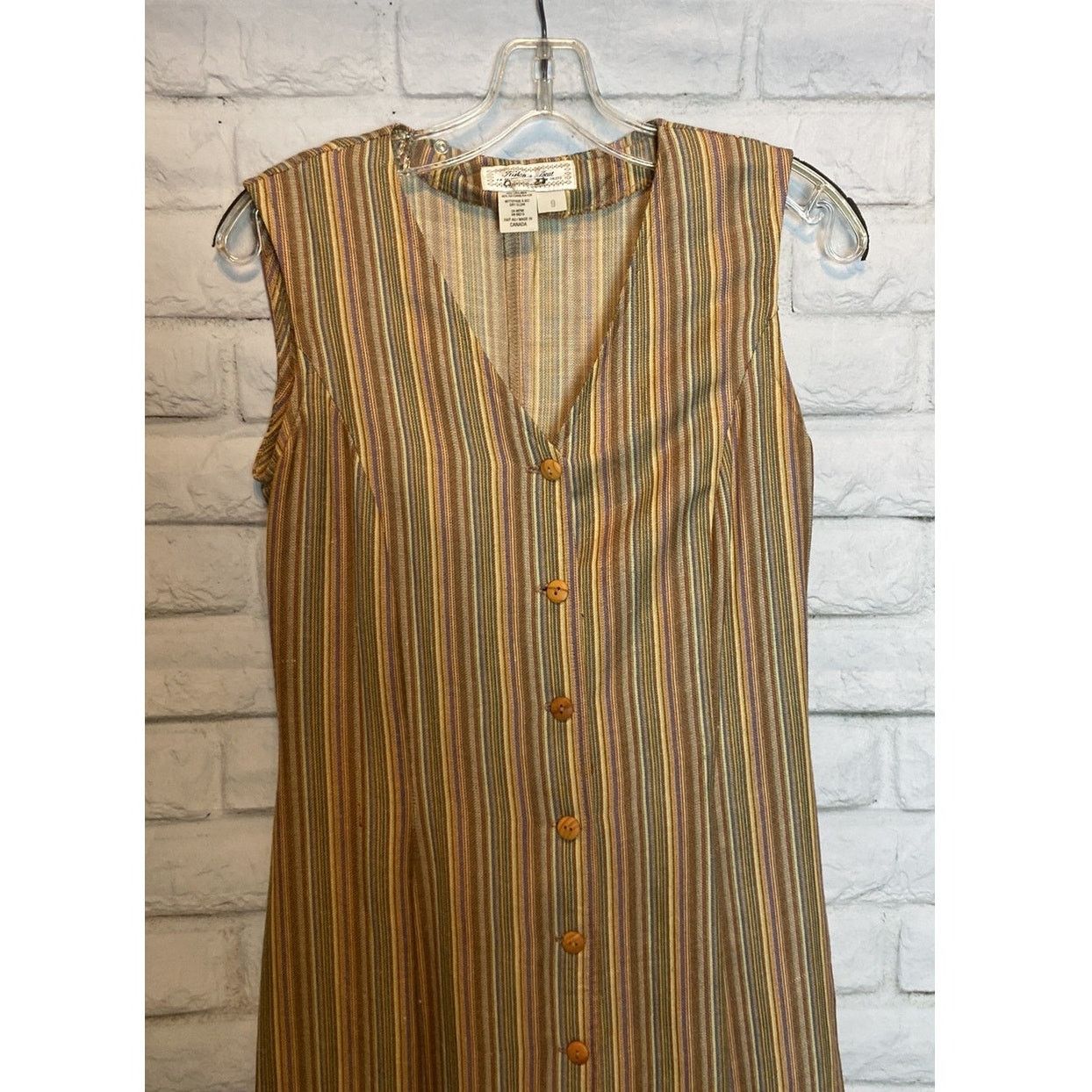 Vintage Vntg Tristan & Iseut Linen Boho Long button Dress 9(S) Size S / US 4 / IT 40 - 2 Thumbnail