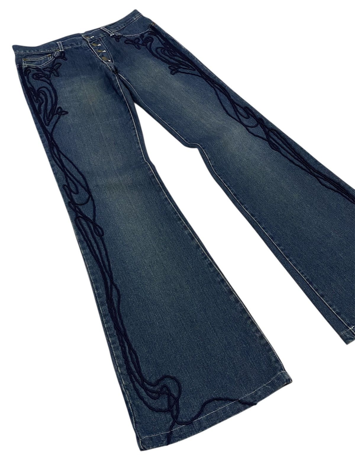 Tornado Mart 💃Tornado Mart Embroidery Tribal Denim Flare Jeans Size 30" / US 8 / IT 44 - 22 Thumbnail