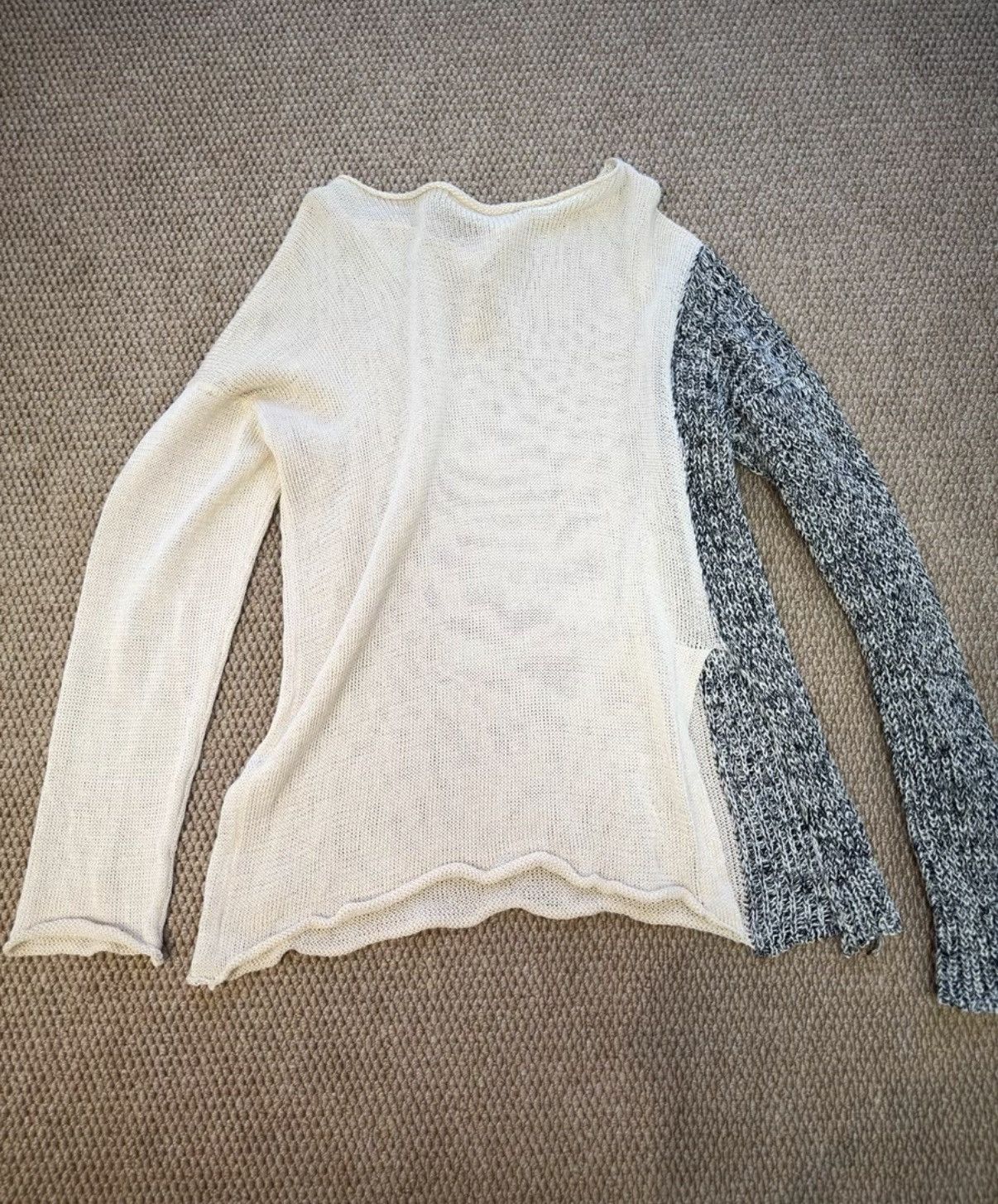 Sulvam Sulvam Asymmetric Patchwork Heather Knit Top K23 Size M / US 6-8 / IT 42-44 - 8 Thumbnail