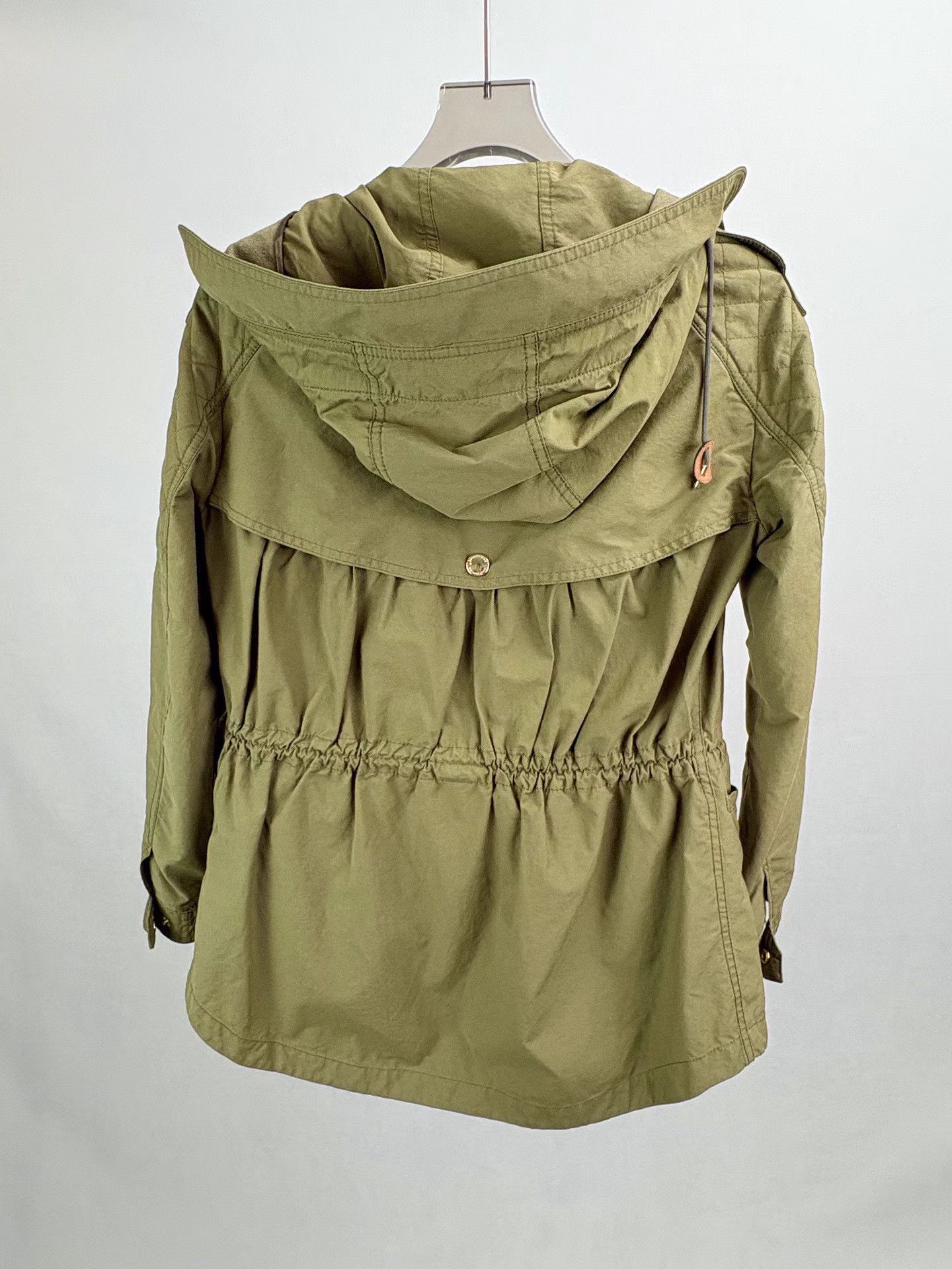 Burberry BURBERRY Khaki Green Trench Coat Size US XXS / EU 40 - 2 Thumbnail