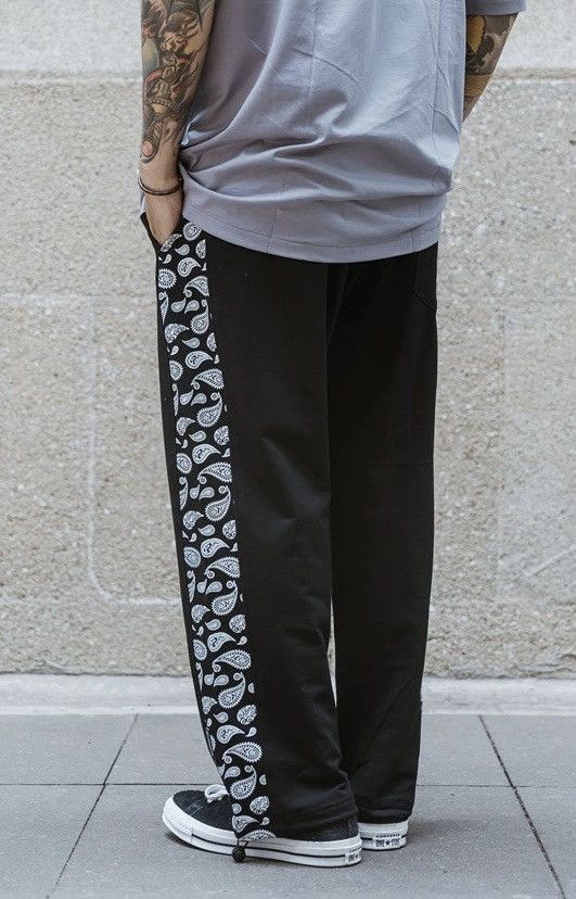 Avant garde retro side paisley pants sweatpants jogger