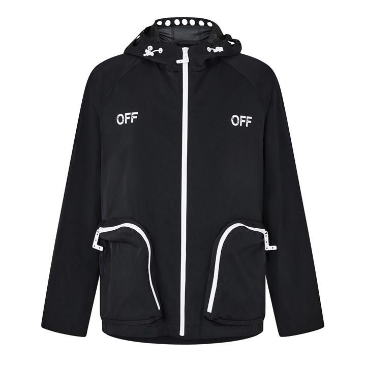 Off-White o1y0225 Logo Hooded Jacket in Black Size US L / EU 52-54 / 3 - 1 Thumbnail