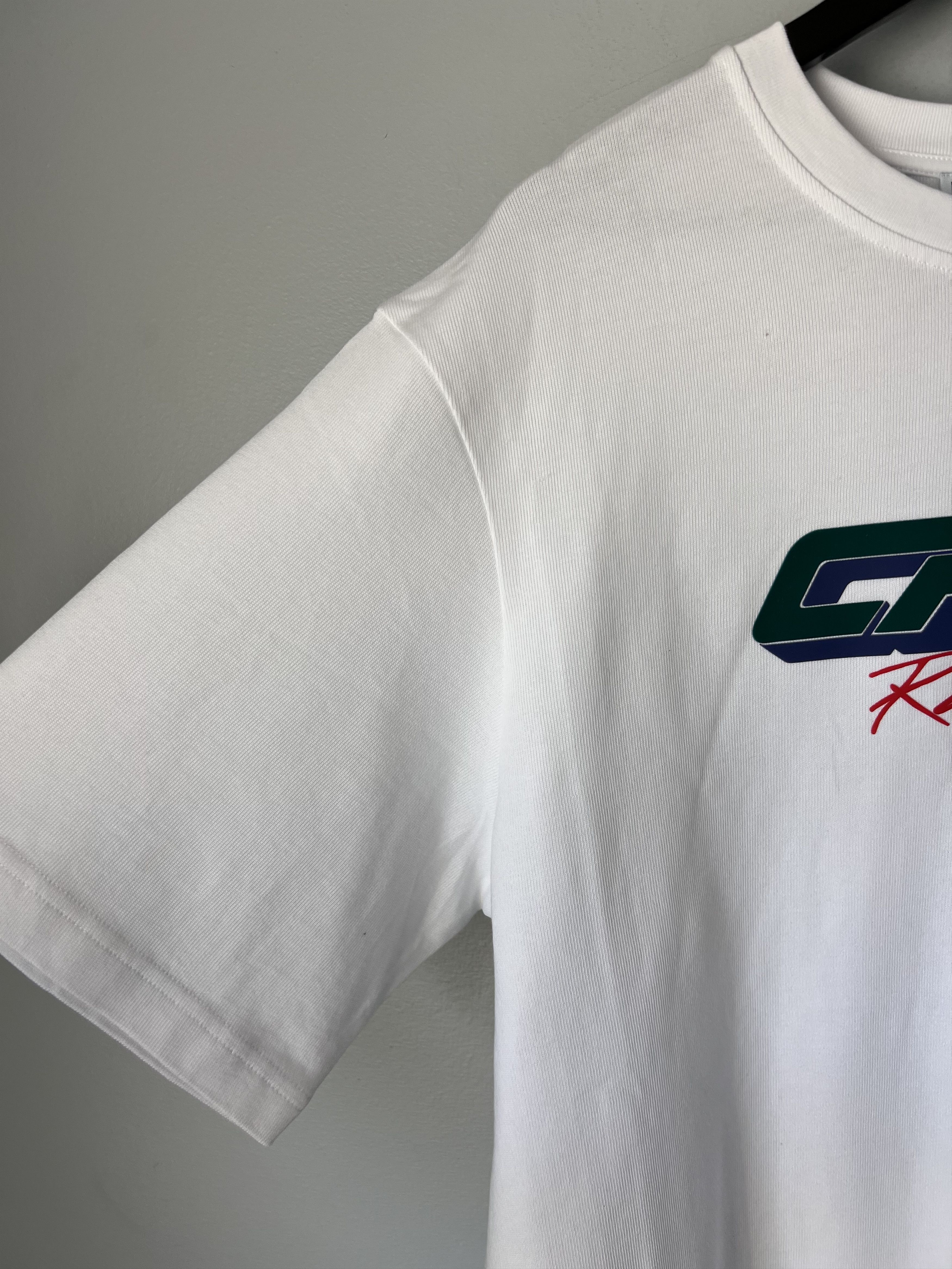 Casablanca Casablanca Casa Racing 3D Printed Oversized Tee in White Size US XL / EU 56 / 4 - 3 Thumbnail