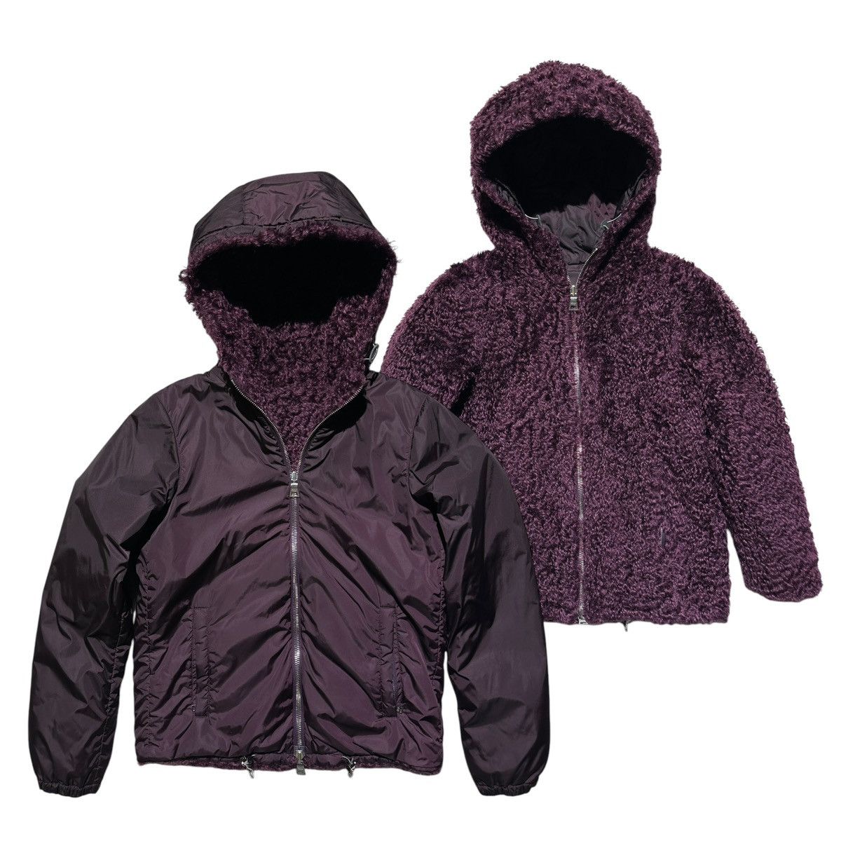 Prada 2008 reversible mohair shearling nylon jacket Size US S / EU 44-46 / 1 - 1 Thumbnail