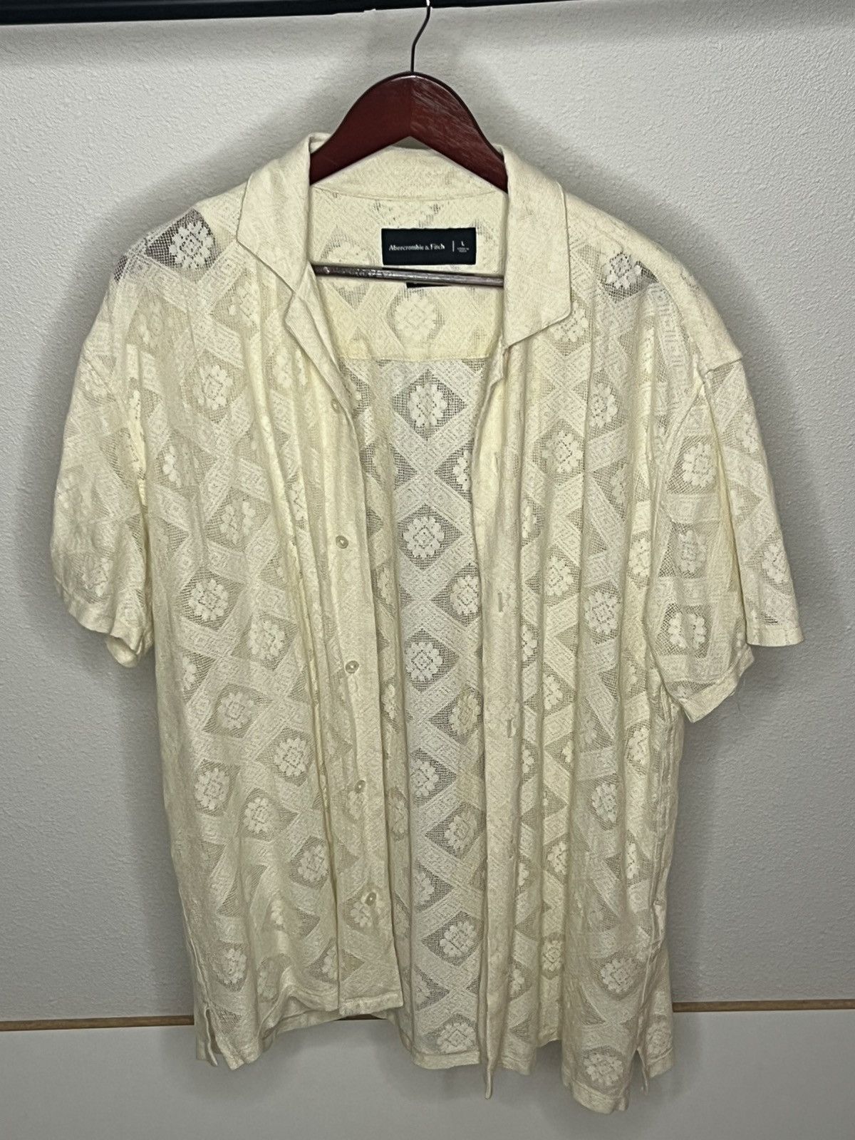 Abercrombie & Fitch Crochet Shirt Size US L / EU 52-54 / 3 - 1 Thumbnail