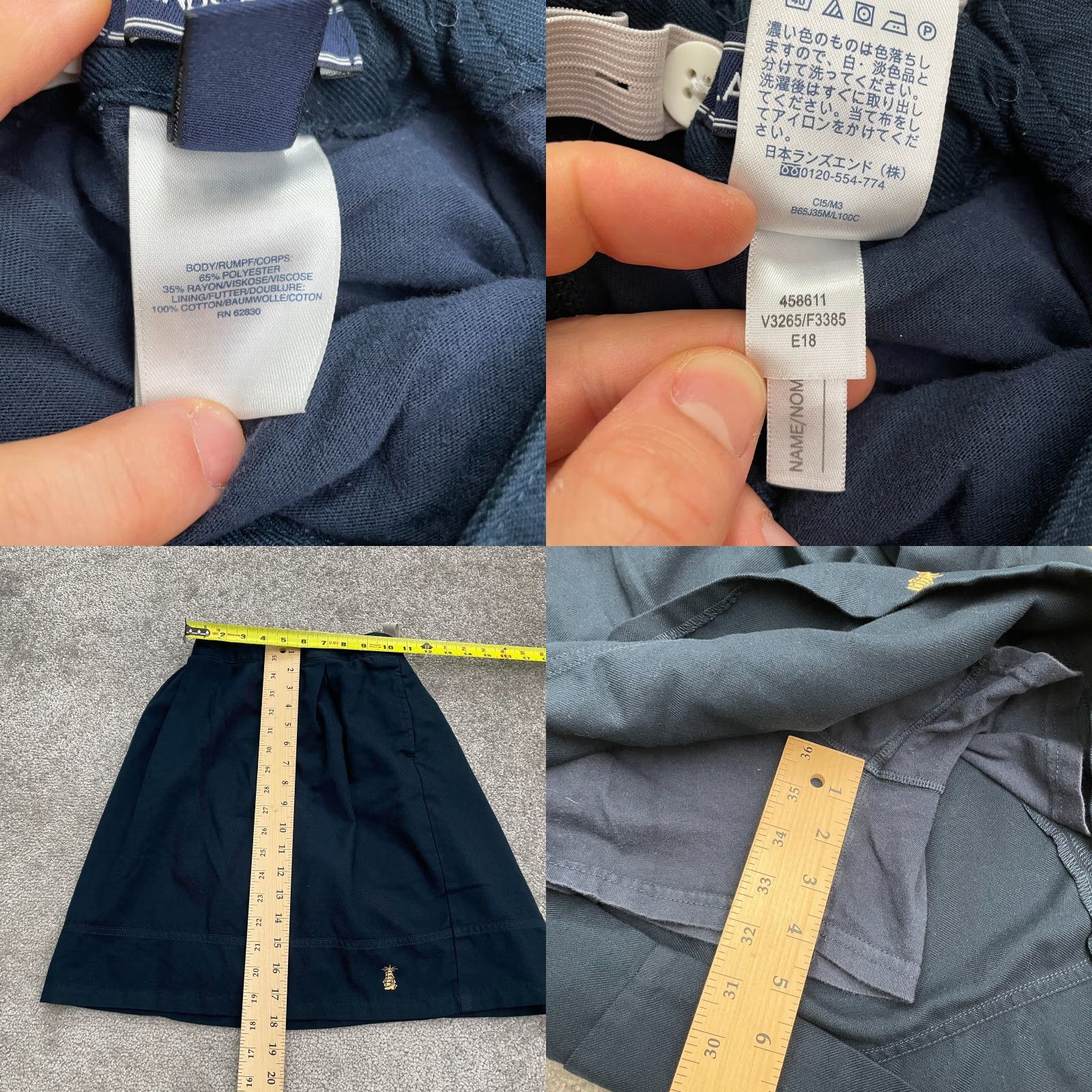Lands' End Lands' End A-Line Skirt Womens 14 Navy Blue Knee Length Adjustable Waist Skort Size 36" / US 14 / IT 50 - 8 Thumbnail