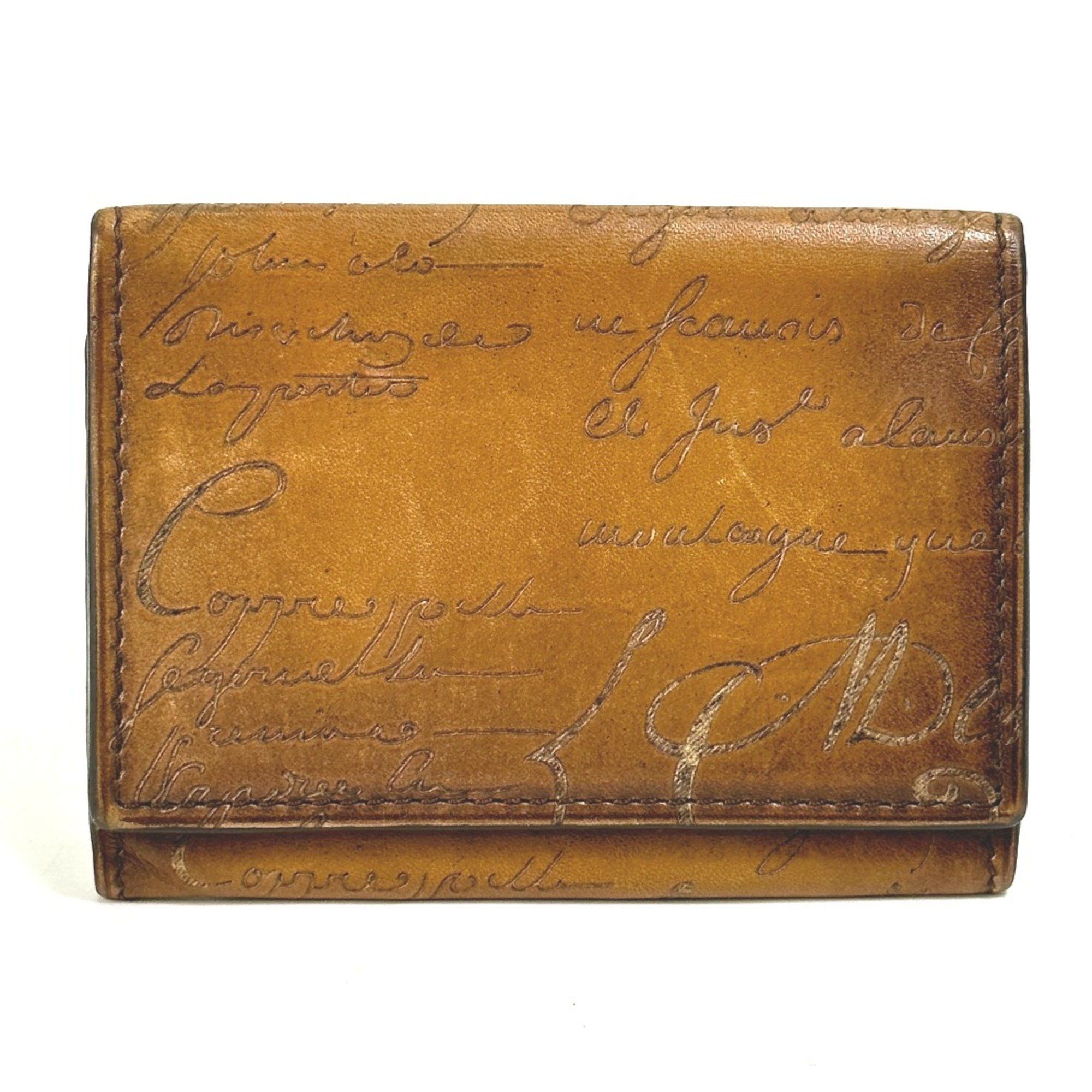 Berluti Berlutti Cali Graffiti name card holder Card Case Brown Size ONE SIZE - 1 Thumbnail